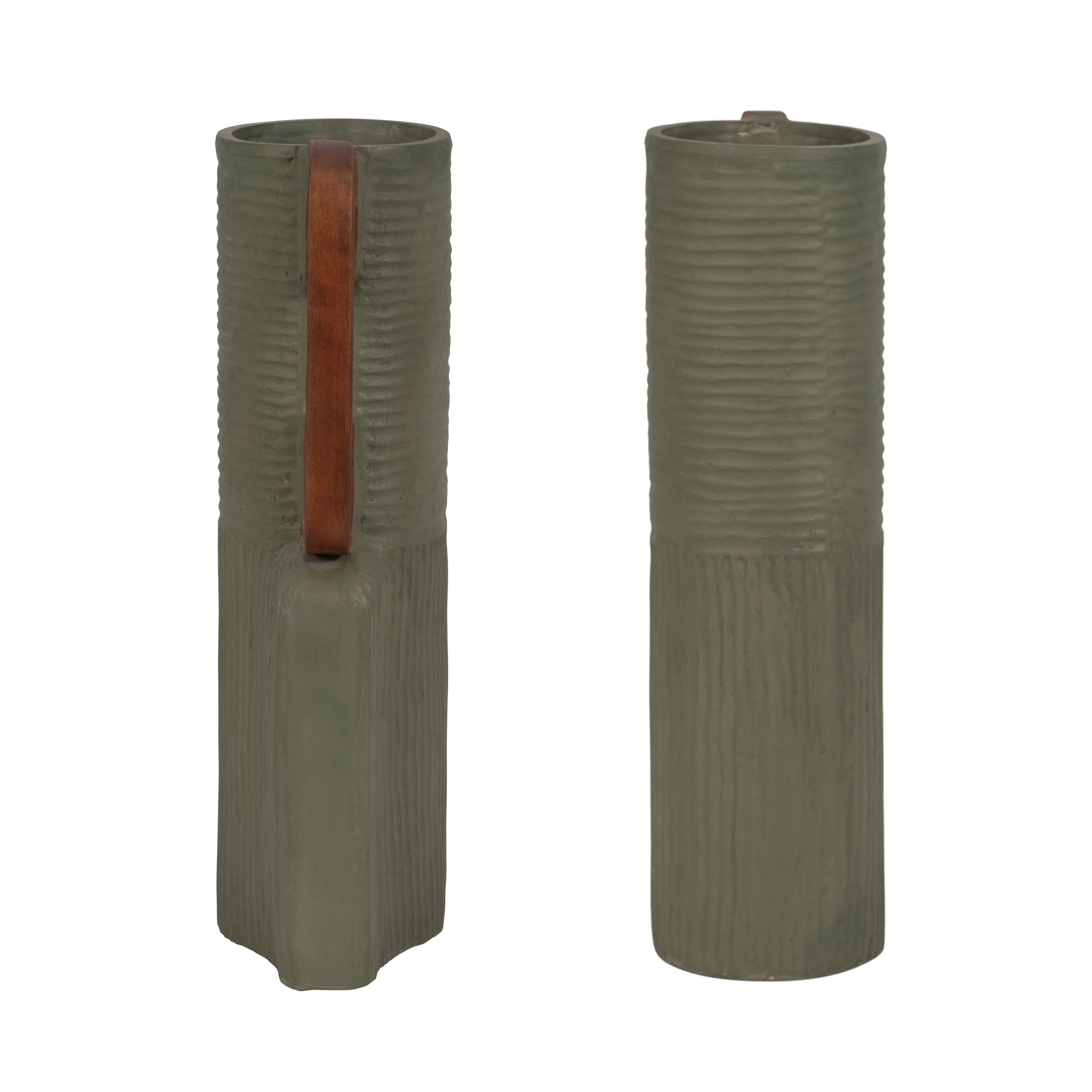 ECOMIX, 17" VASE WITH HANDLES, SAGE GREEN