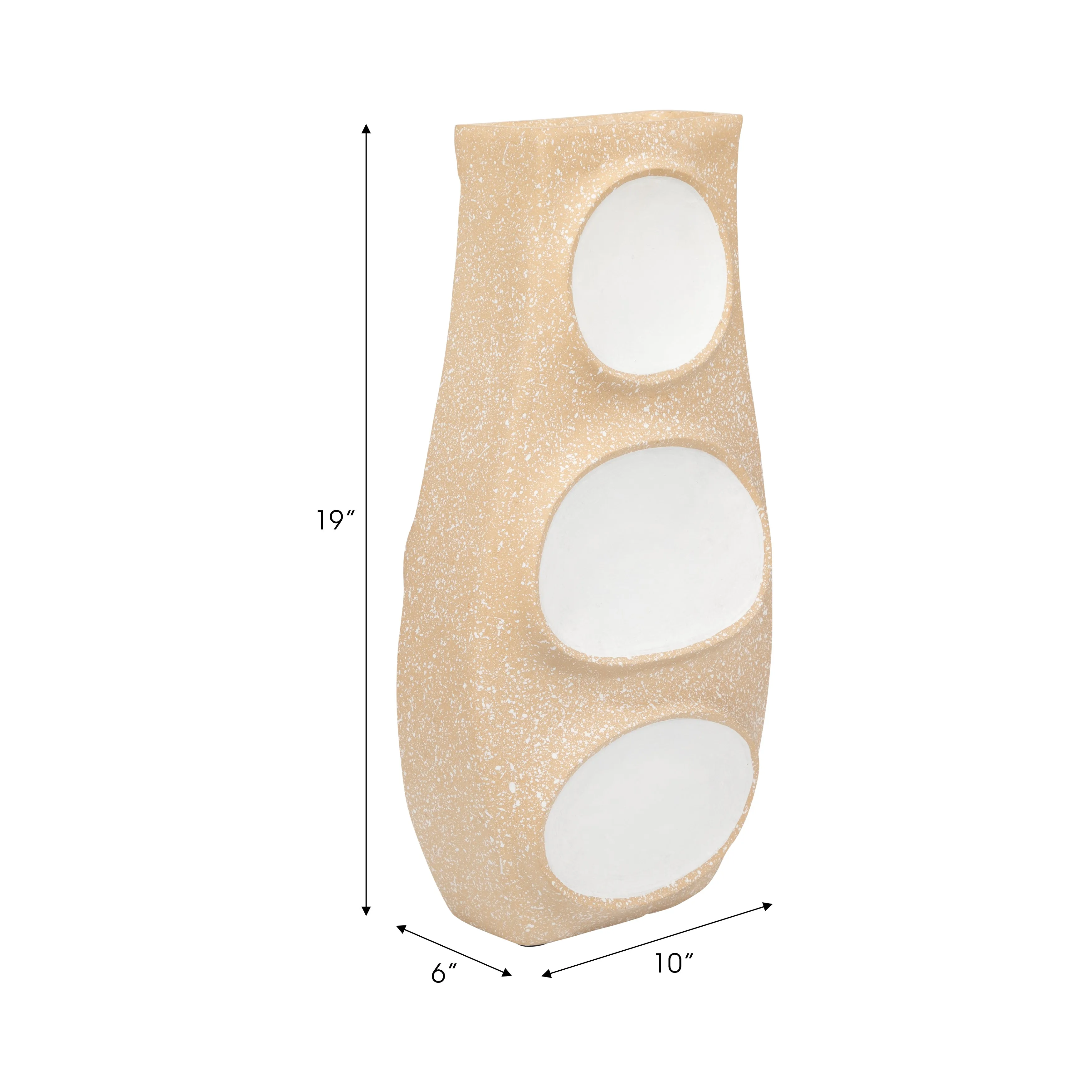 Ecomix, 19" Big Polka Dot Vase, Ivory