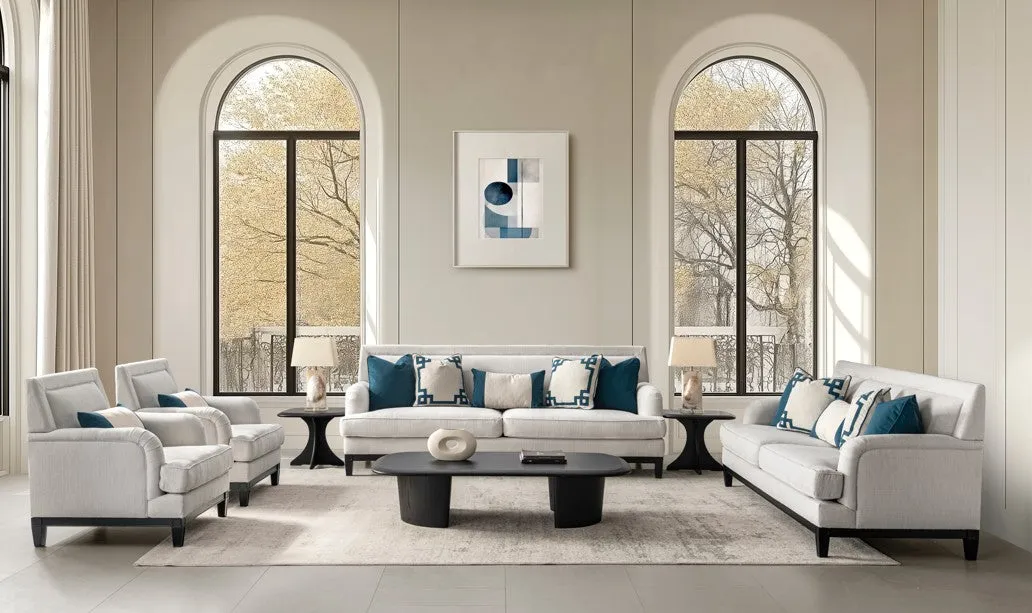 Elevated Greek Off-White Sofa