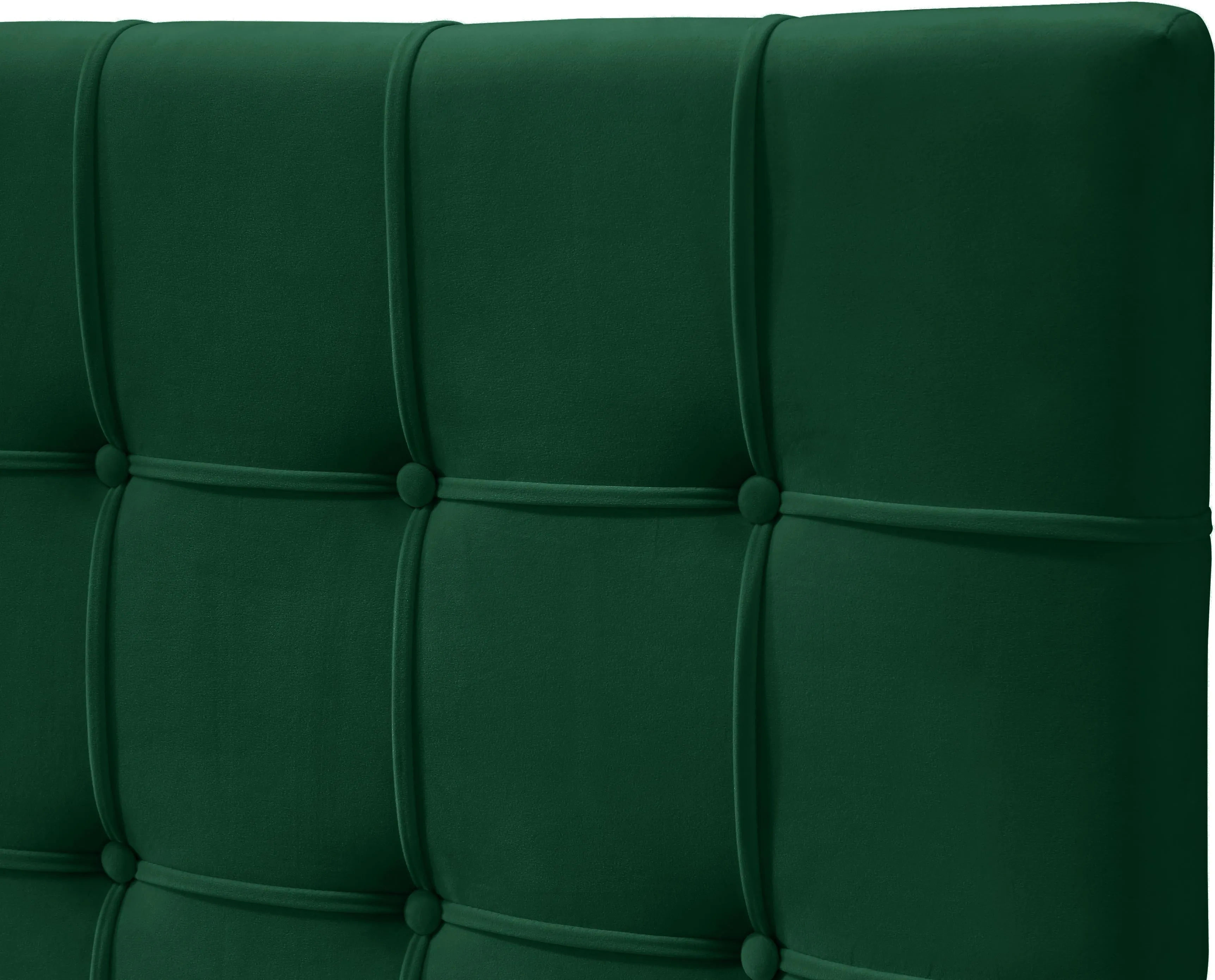 Elly Green Velvet Queen Bed