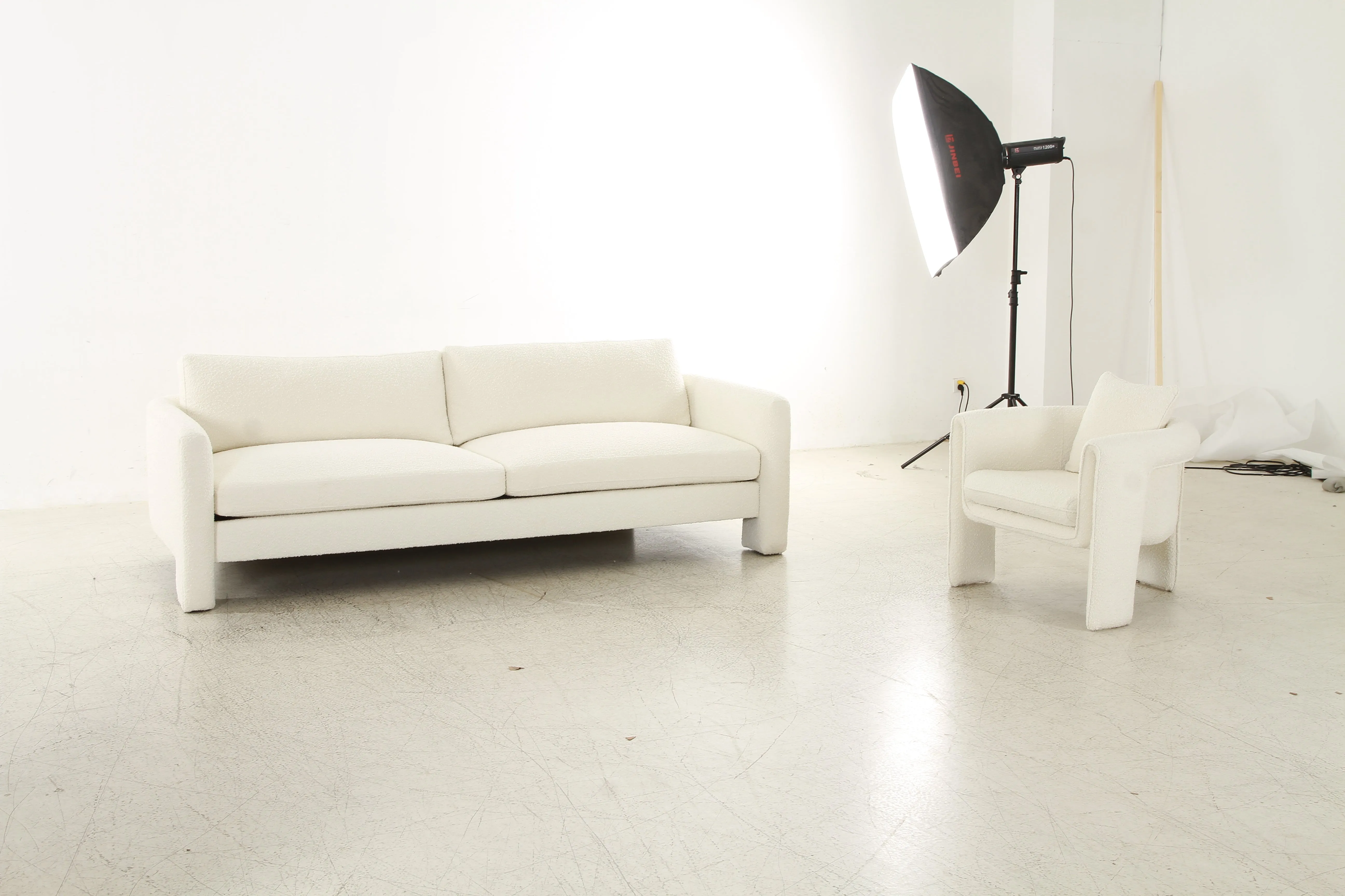 Floating Boucl Cream Sofa