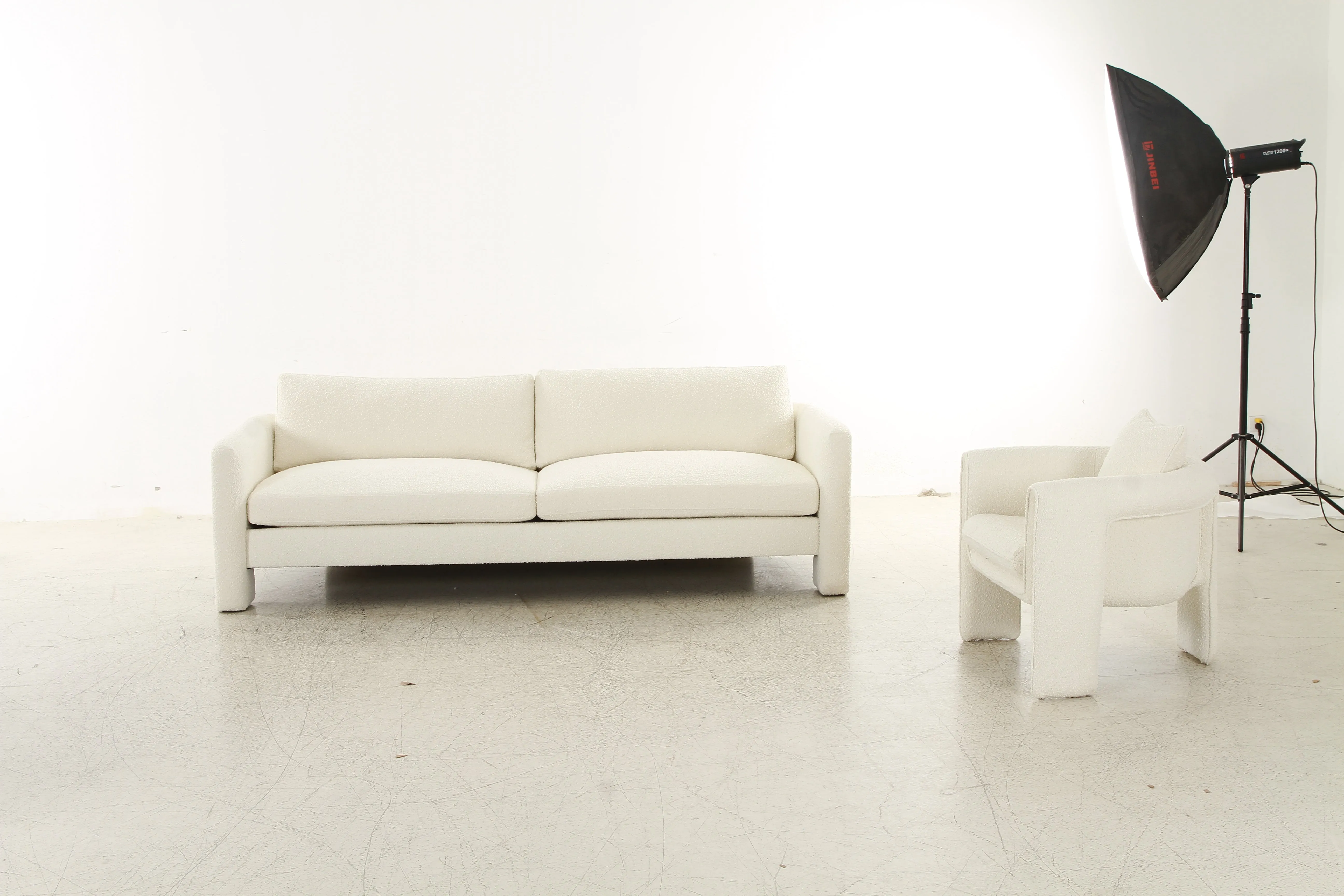 Floating Boucl Cream Sofa