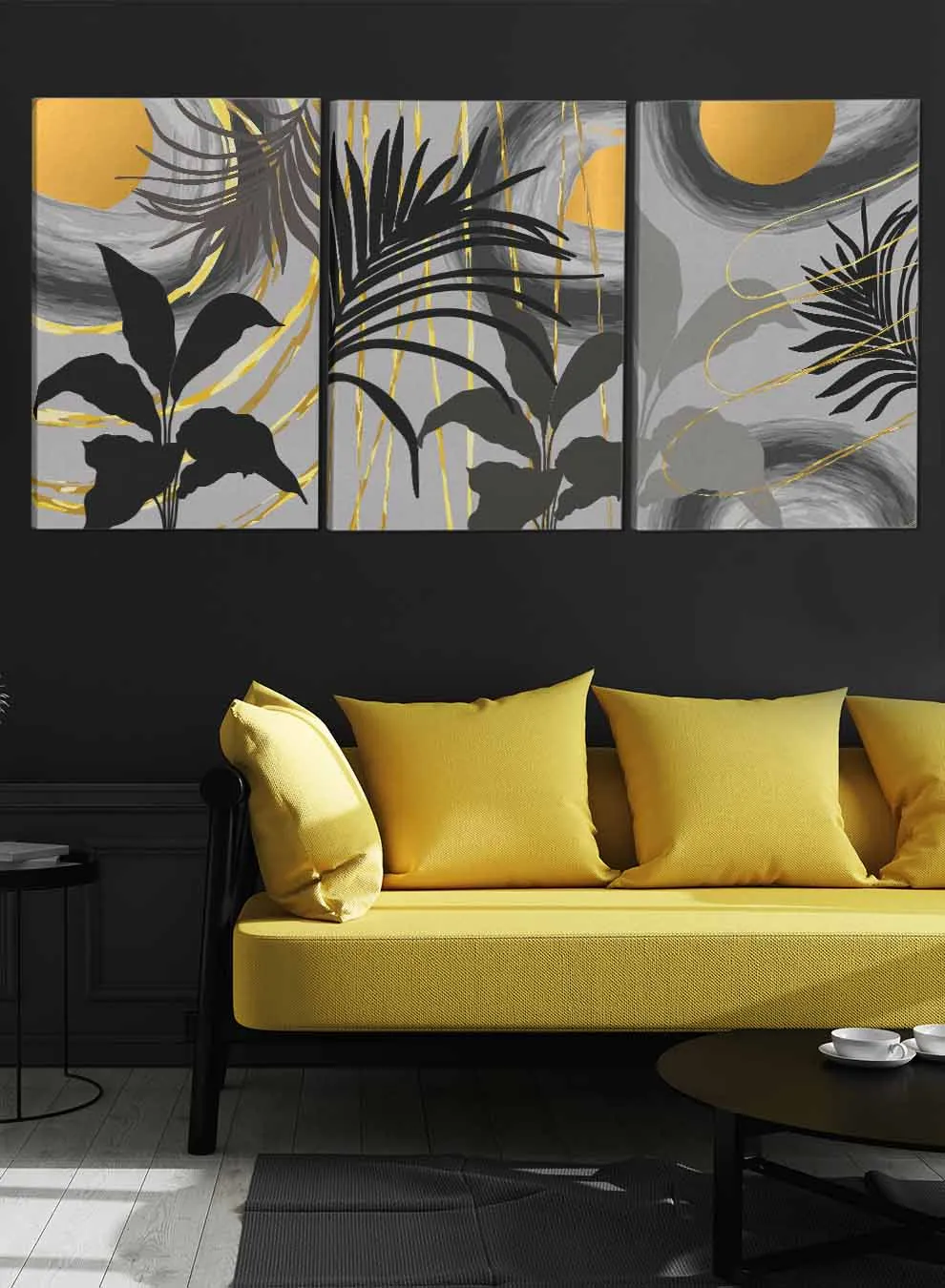 Floral Leaf Abstract Paintings(set of 3)