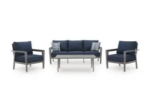 Gali Outdoor Sofa/Chairs/Table Set (Set of 4)