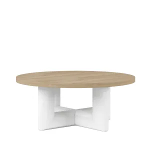 Garrison Round Cocktail Table Wood Top
