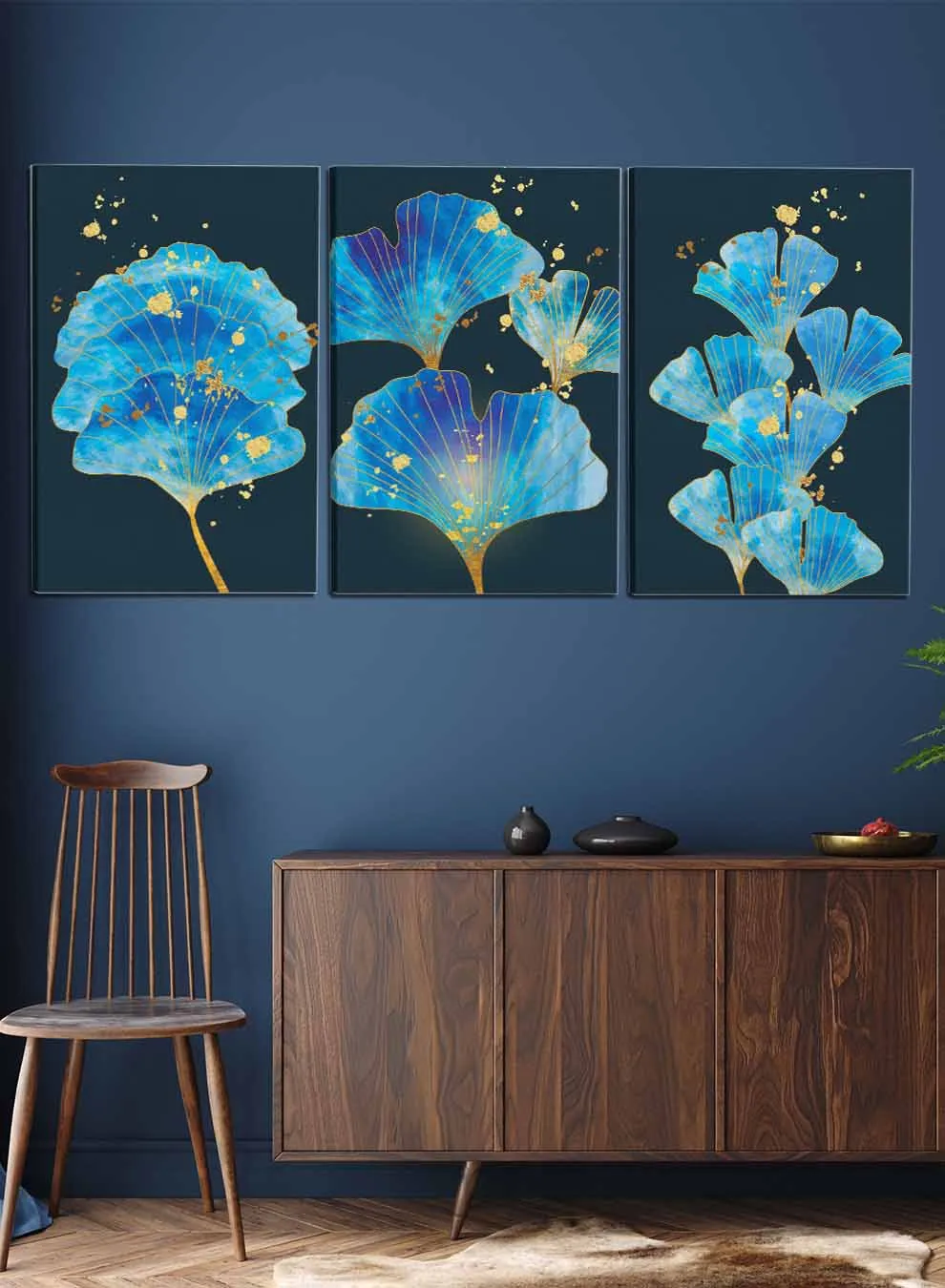 Ginkgo Foliage Paintings(set of 3)