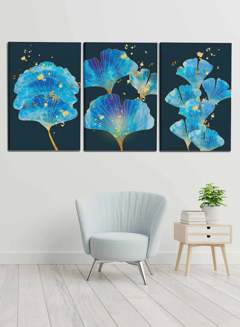 Ginkgo Foliage Paintings(set of 3)