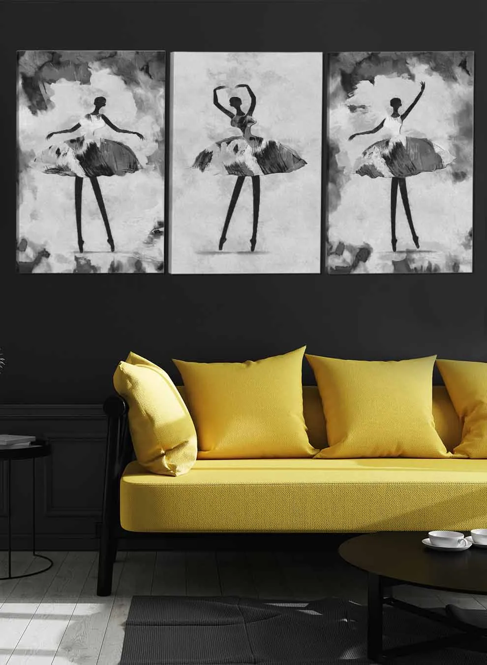 Girl Ballerina Dancing Paintings(set of 3)