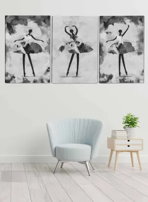 Girl Ballerina Dancing Paintings(set of 3)