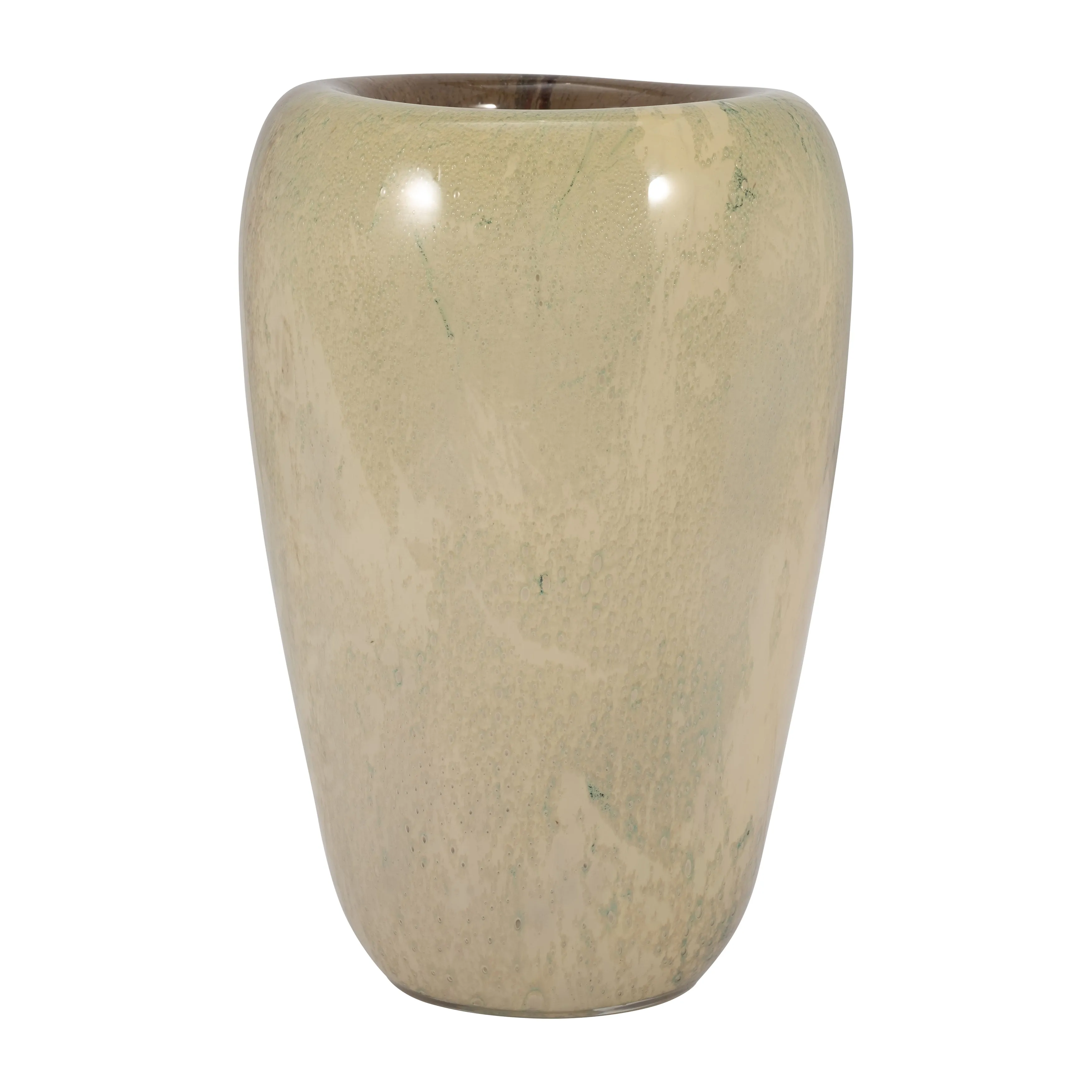 GLASS, 13" 2-TONE VASE, NUDE