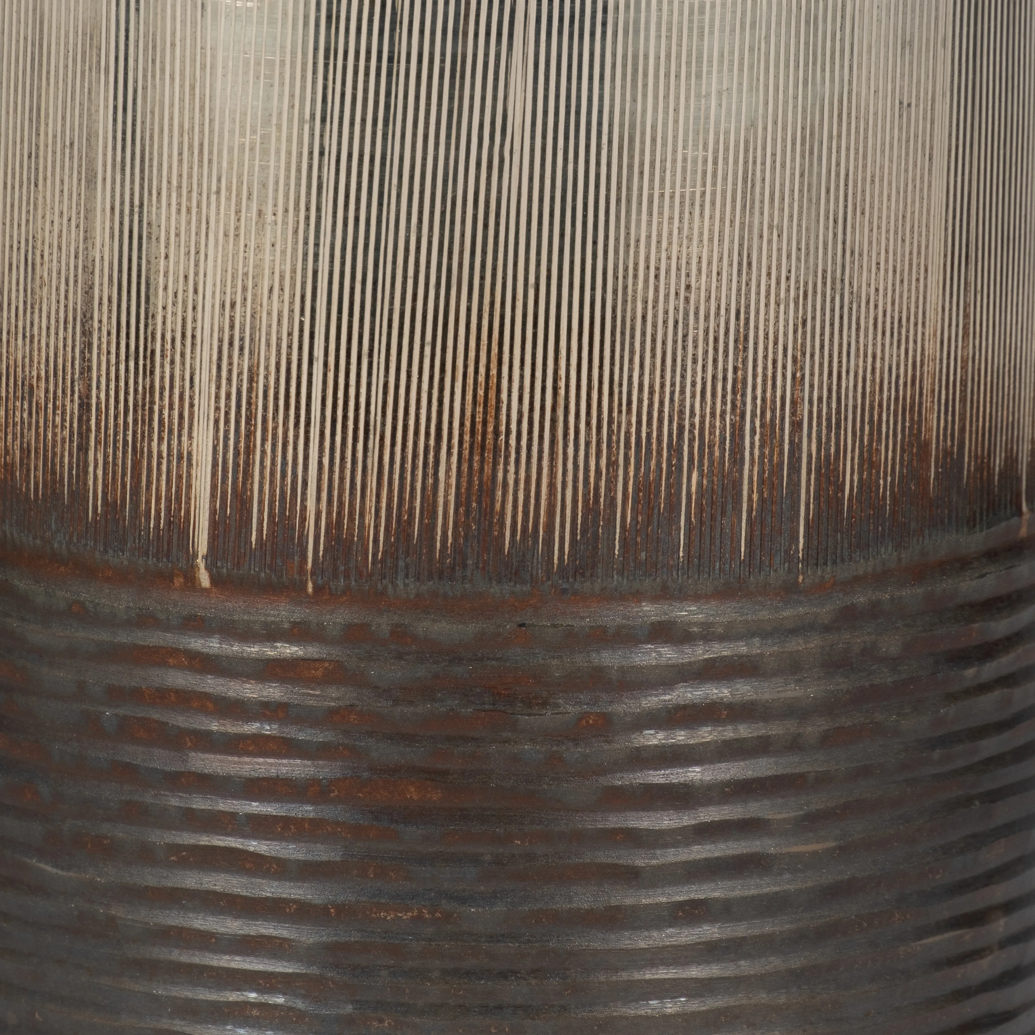 GLASS, 13" METALLIC 2-TONE VASE, SILVER