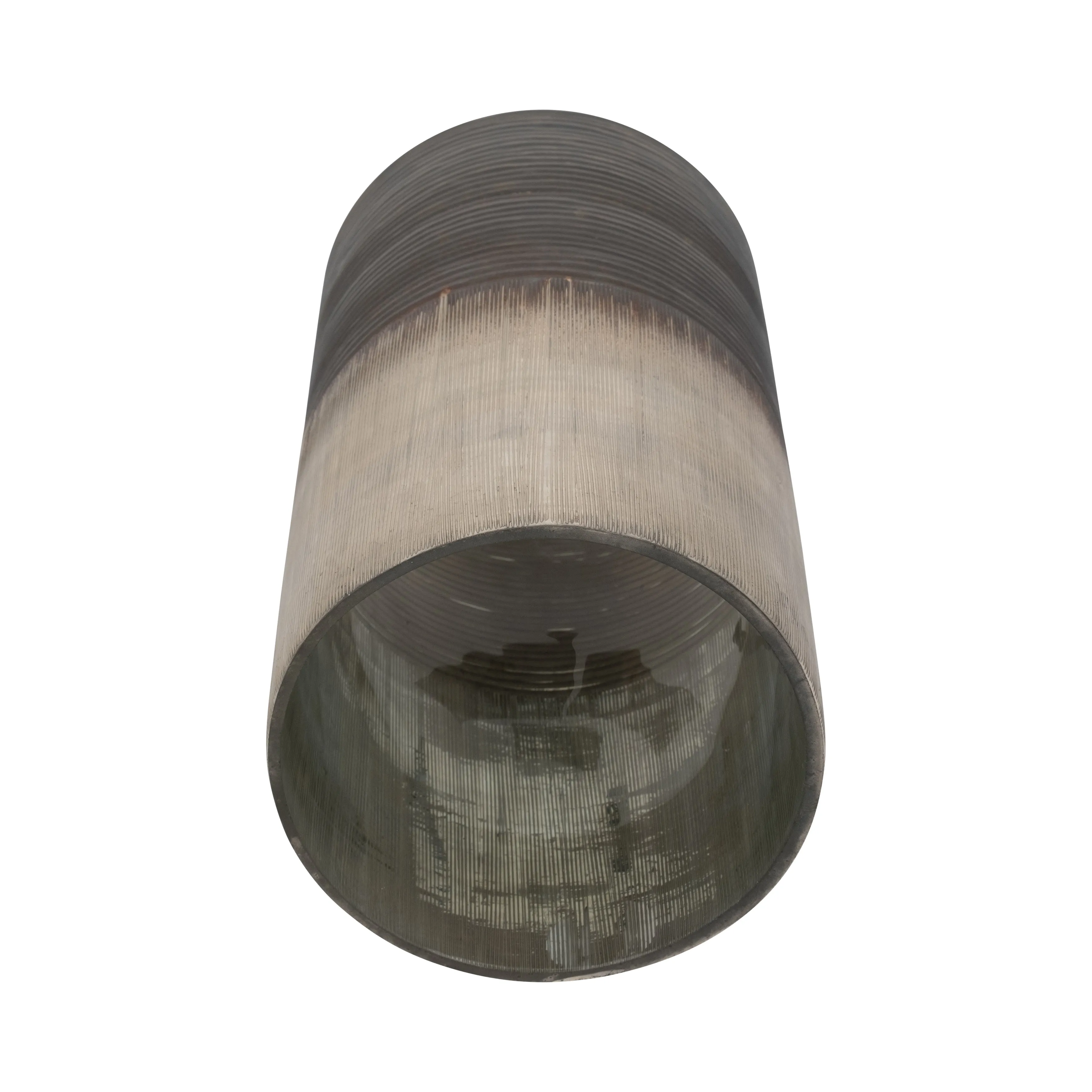 GLASS, 13" METALLIC 2-TONE VASE, SILVER
