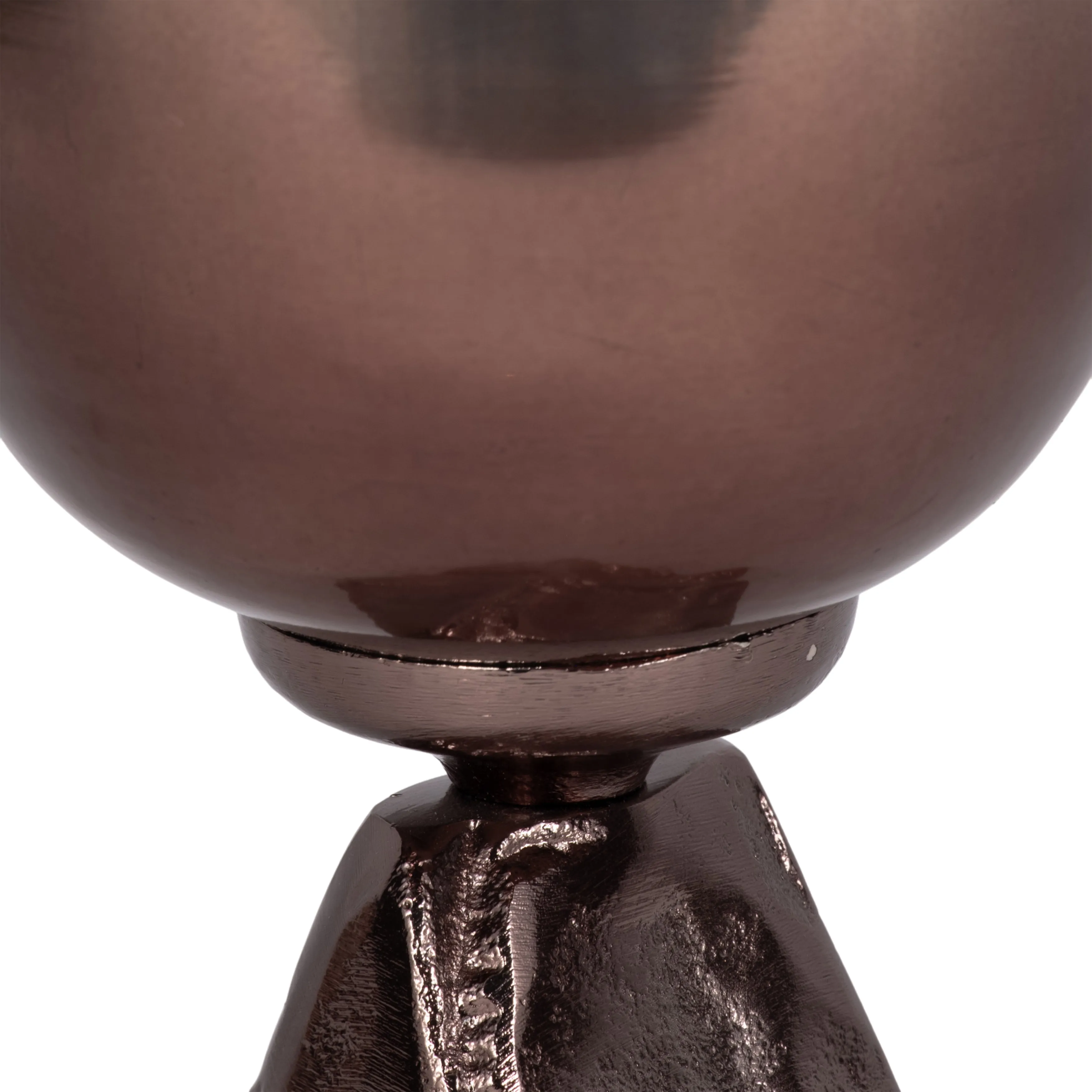 GLASS, 15" 2-TONE CHALICE VASE, METALLIC KD