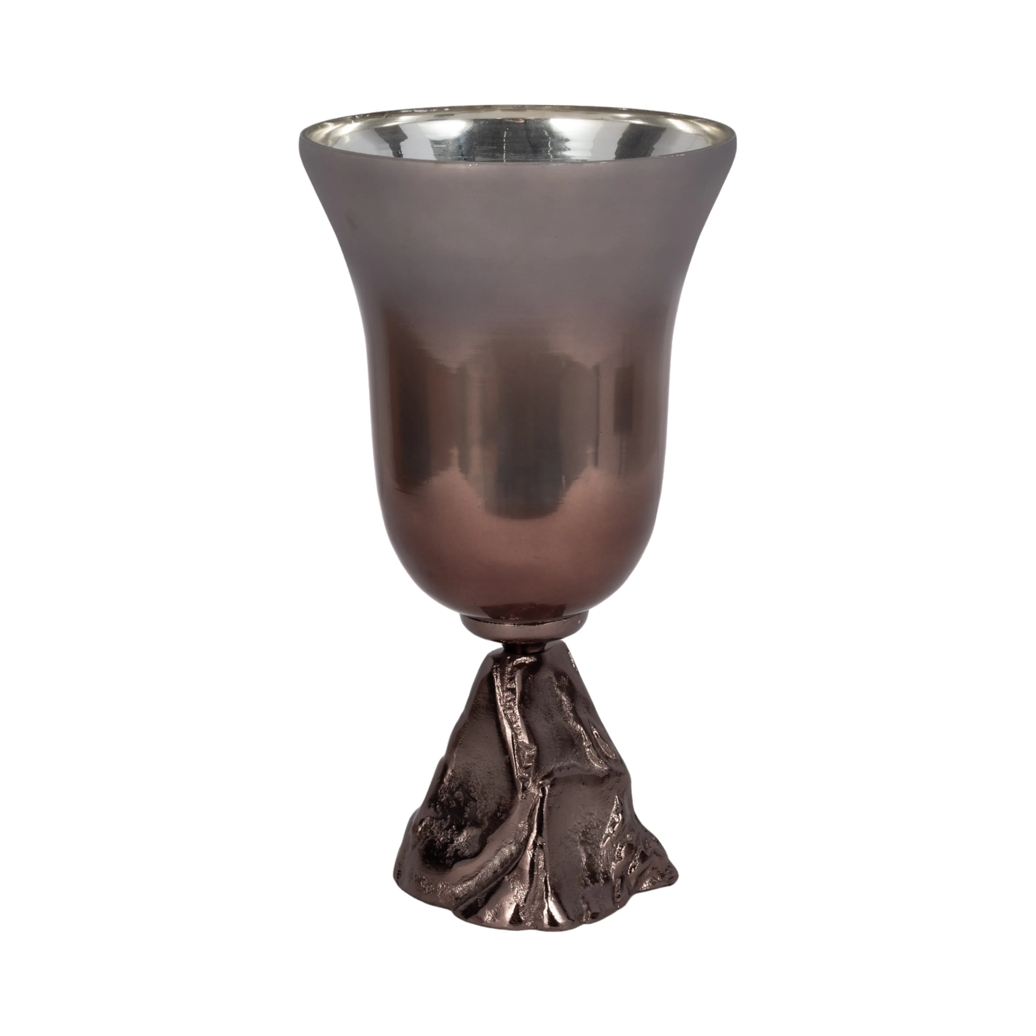 GLASS, 15" 2-TONE CHALICE VASE, METALLIC KD