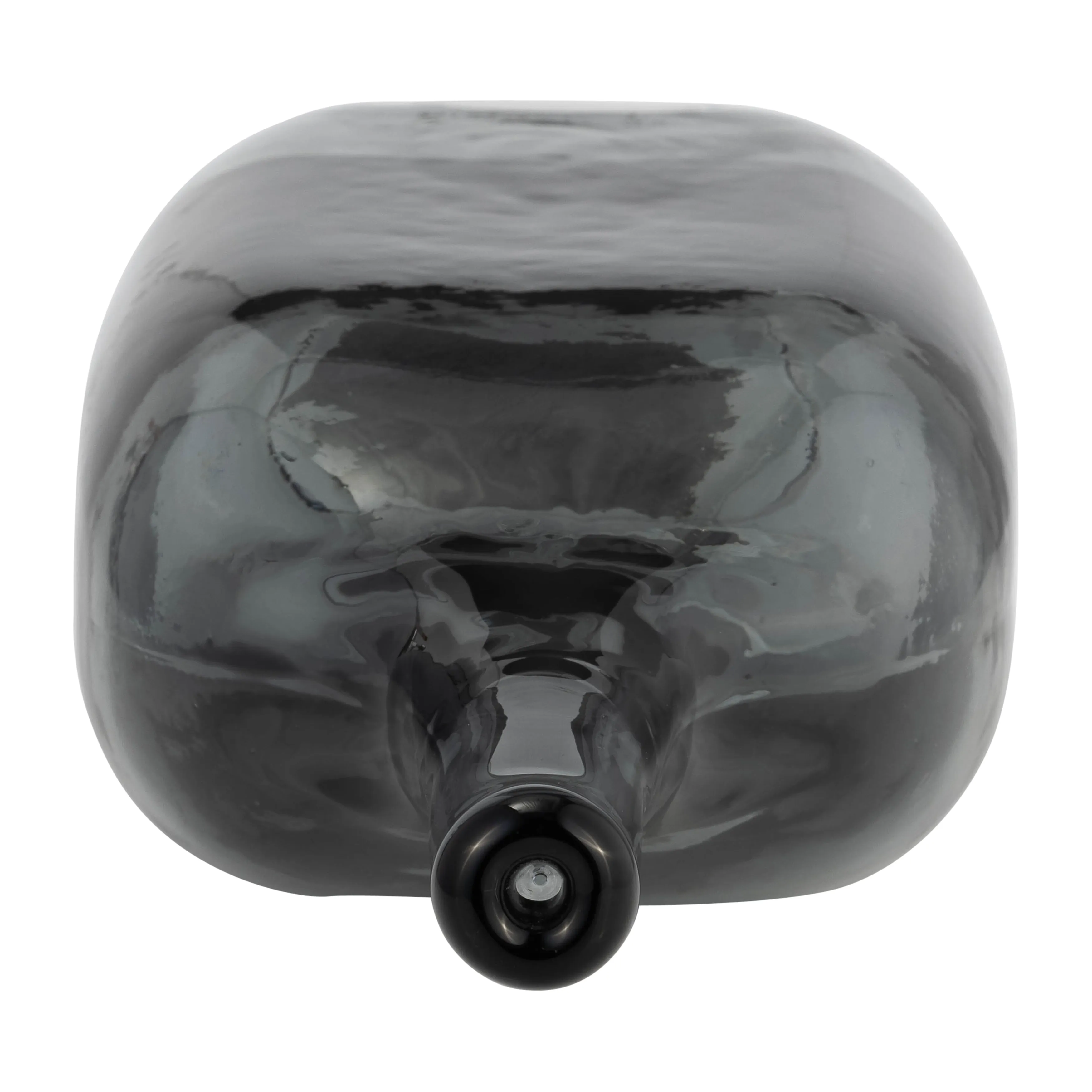 GLASS, 15"H LONG NECK 2-TONE VASE, SMOKE/BLACK