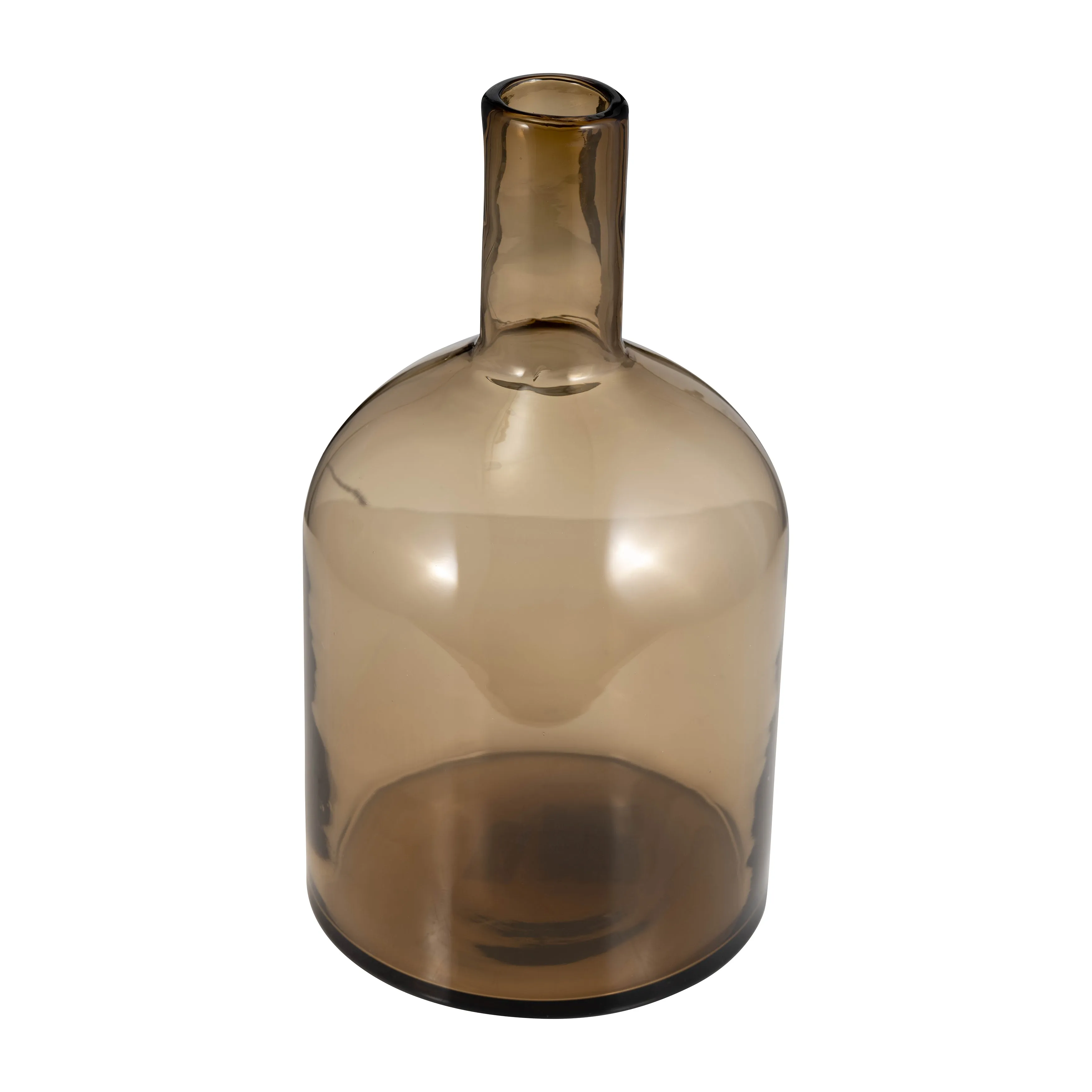 GLASS, 17" BOTTLE W/ STOPPER TAUPE