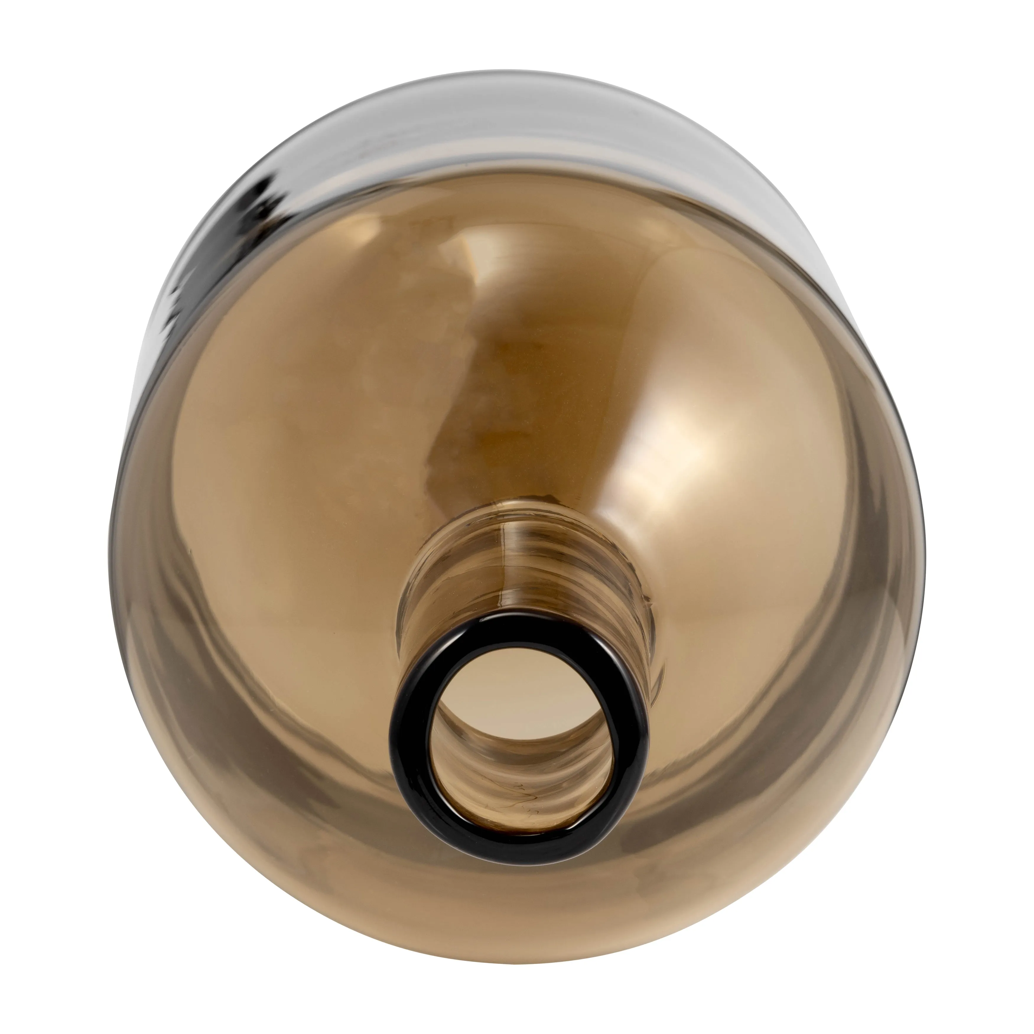GLASS, 17" BOTTLE W/ STOPPER TAUPE