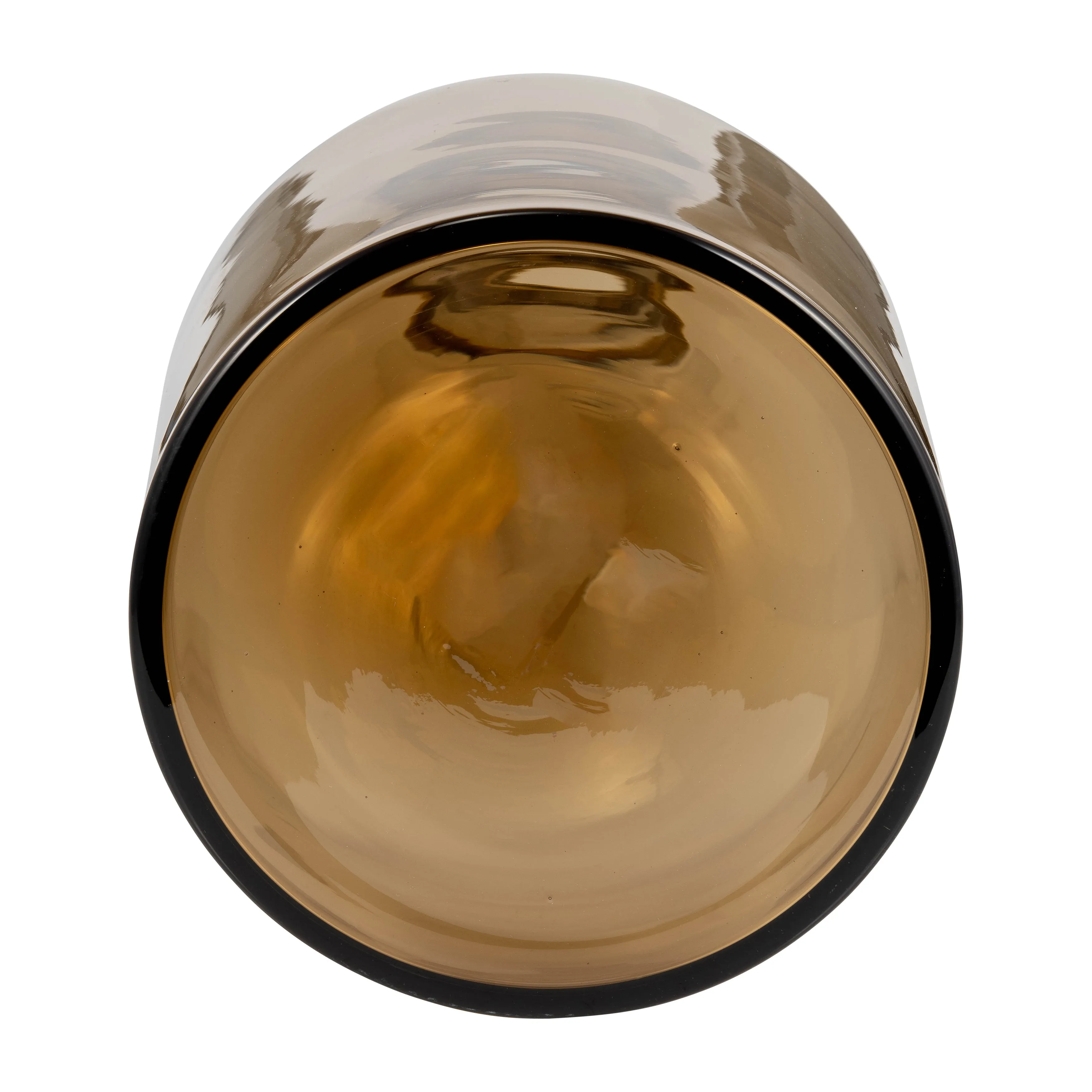 GLASS, 17" BOTTLE W/ STOPPER TAUPE
