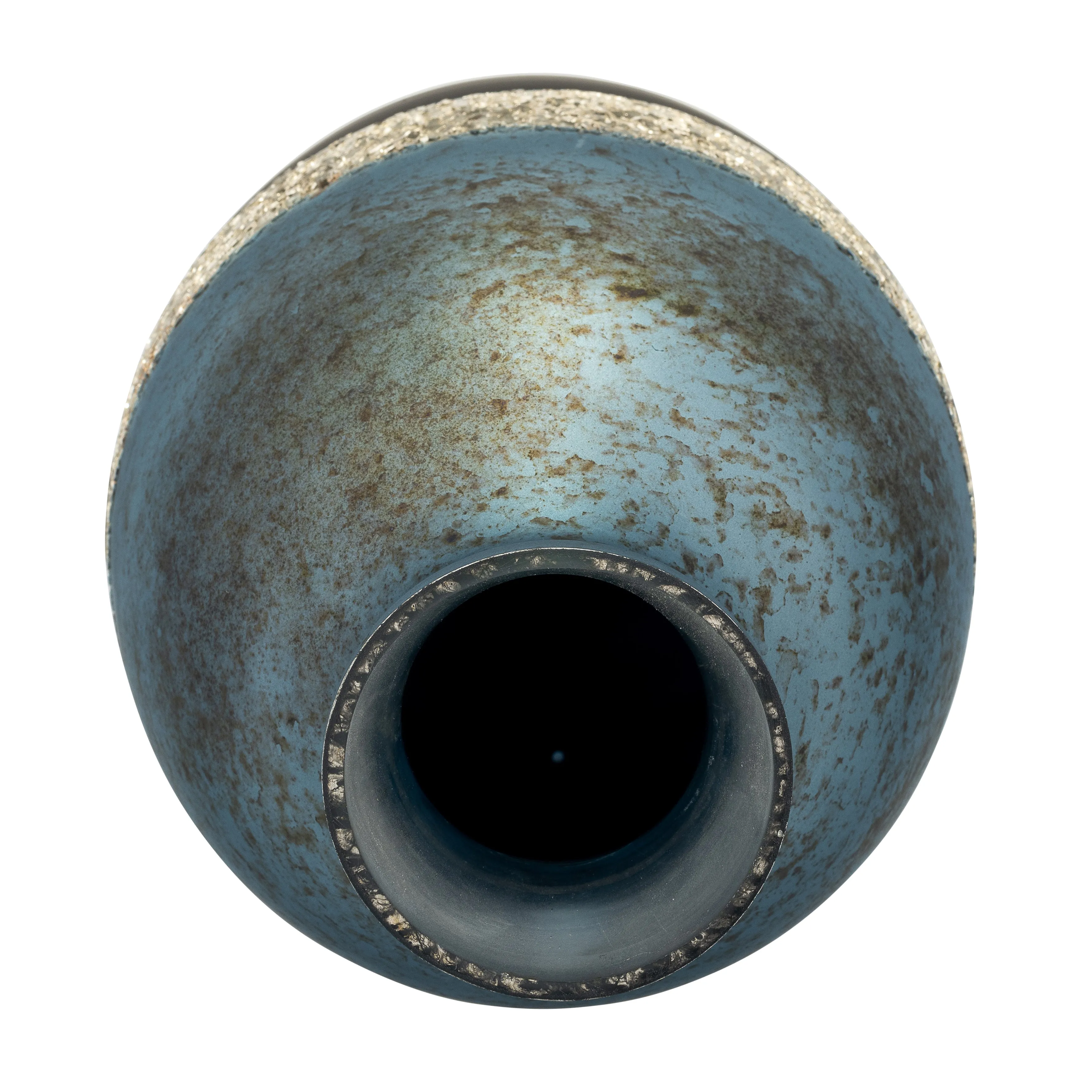 GLASS, 18" TRI-COLORED GLITTERED VASE, MULTI