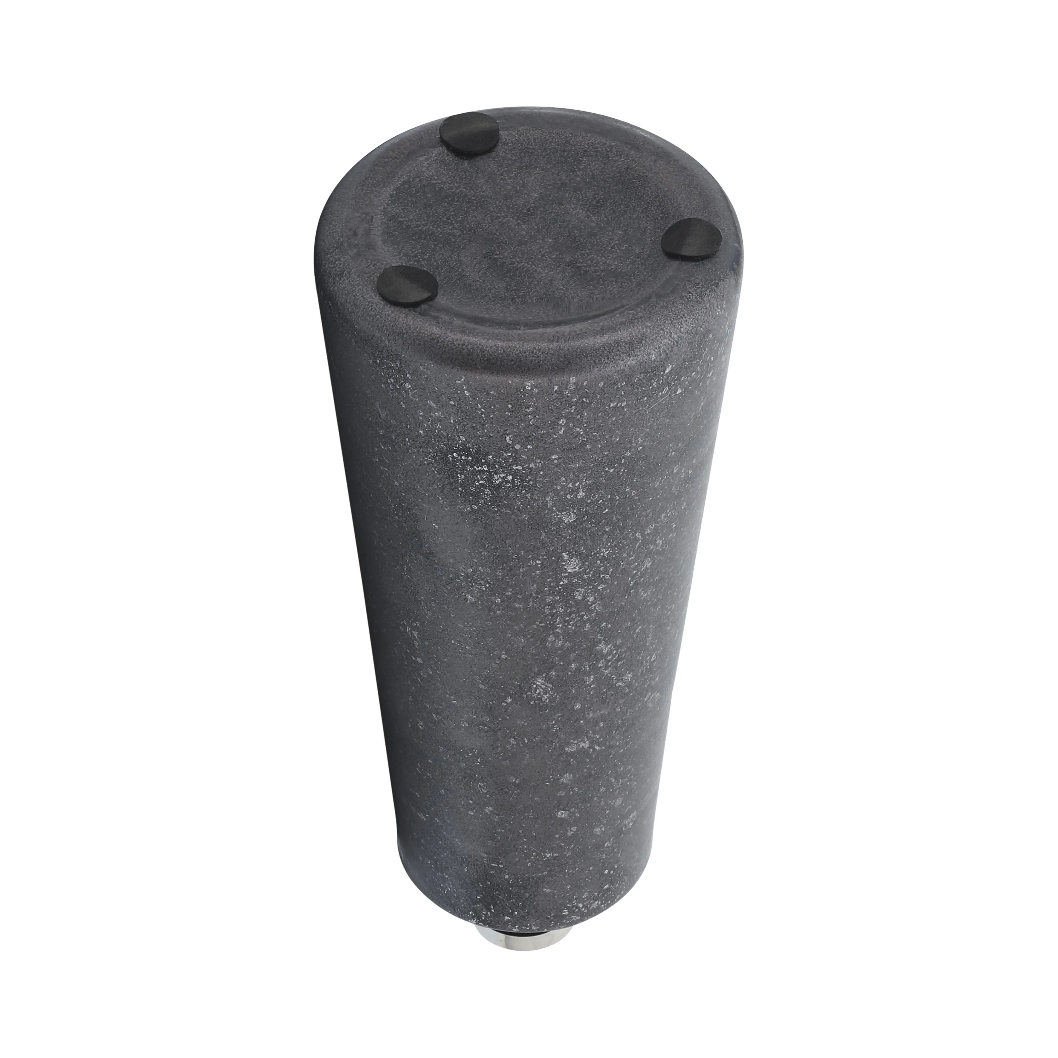 GLASS, 18"H VASE W/ RING, BLACK
