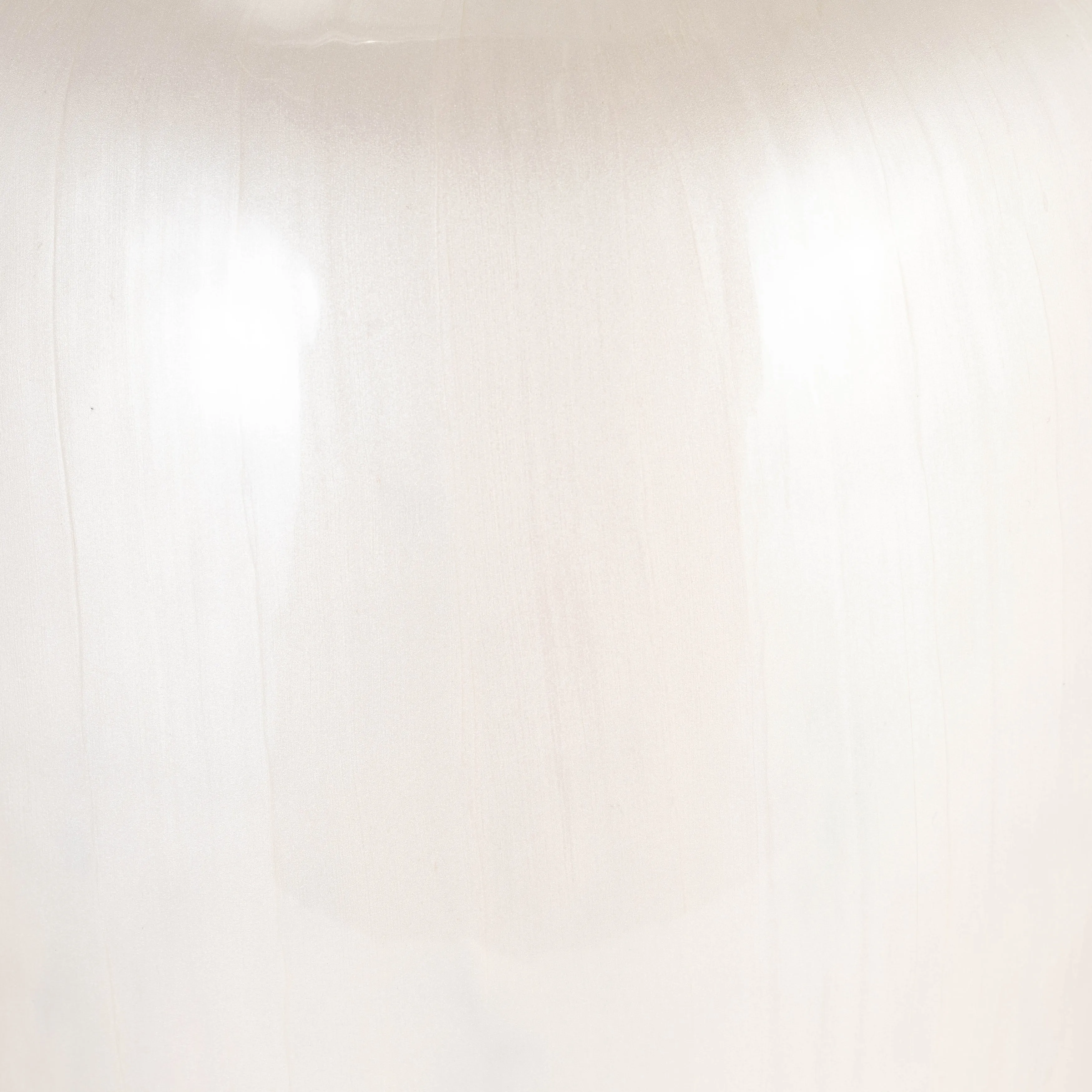 GLASS, 20"H VASE W/ METAL RING, PEARL