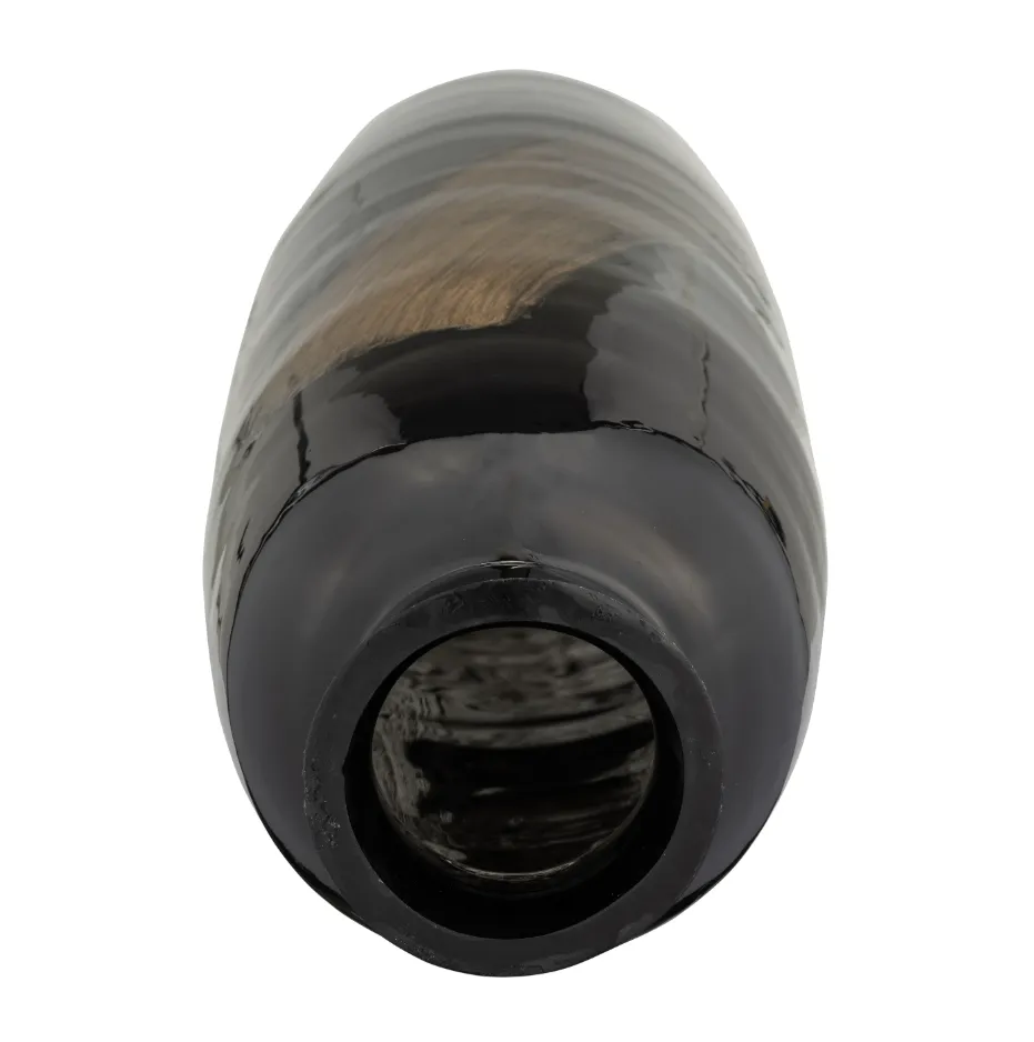 GLASS, 35" 2-TONE VASE, BLACK/GOLD
