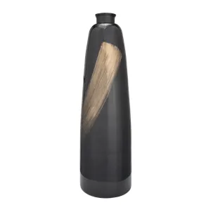 GLASS, 35" 2-TONE VASE, BLACK/GOLD