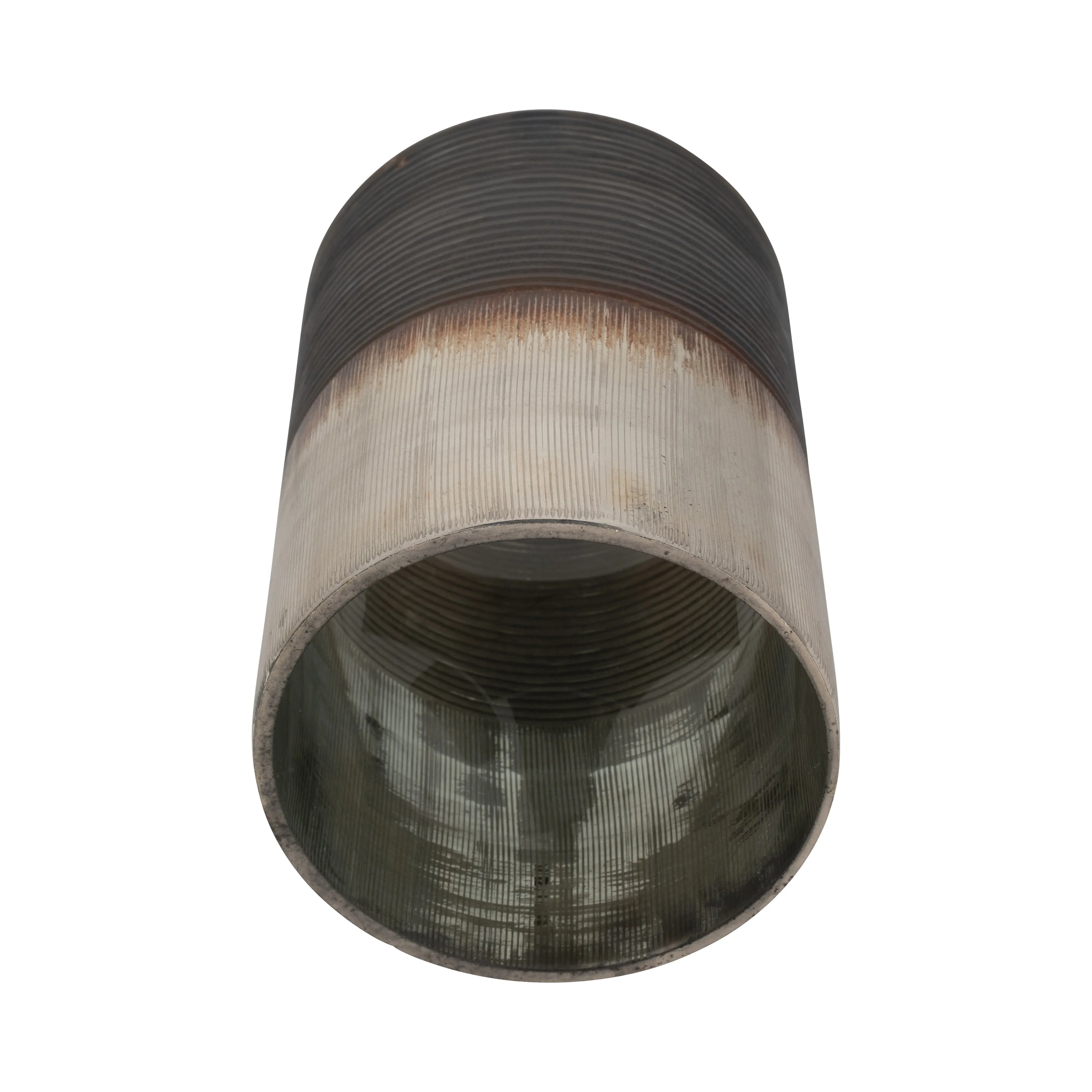 GLASS, 9" METALLIC 2-TONE VASE, SILVER