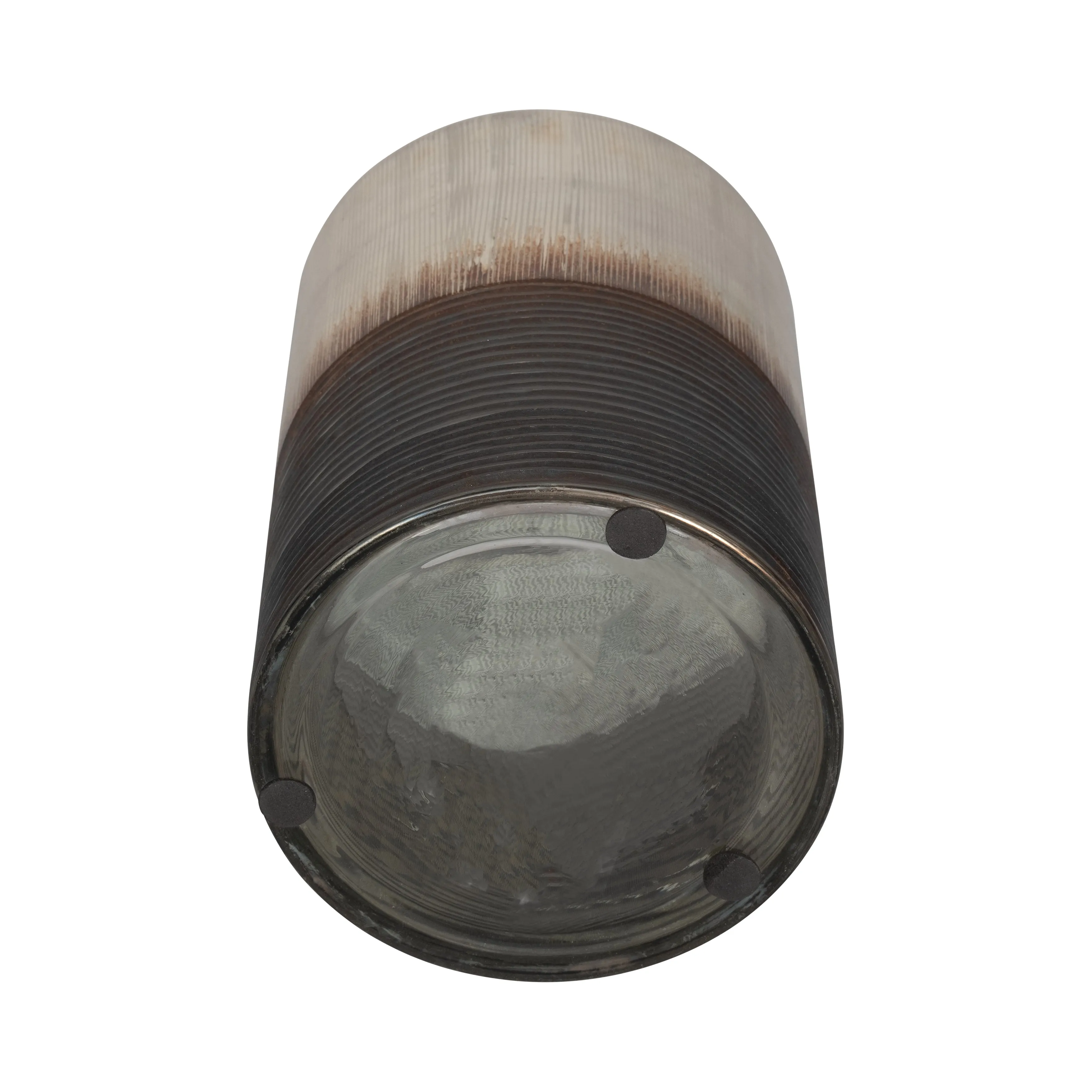 GLASS, 9" METALLIC 2-TONE VASE, SILVER