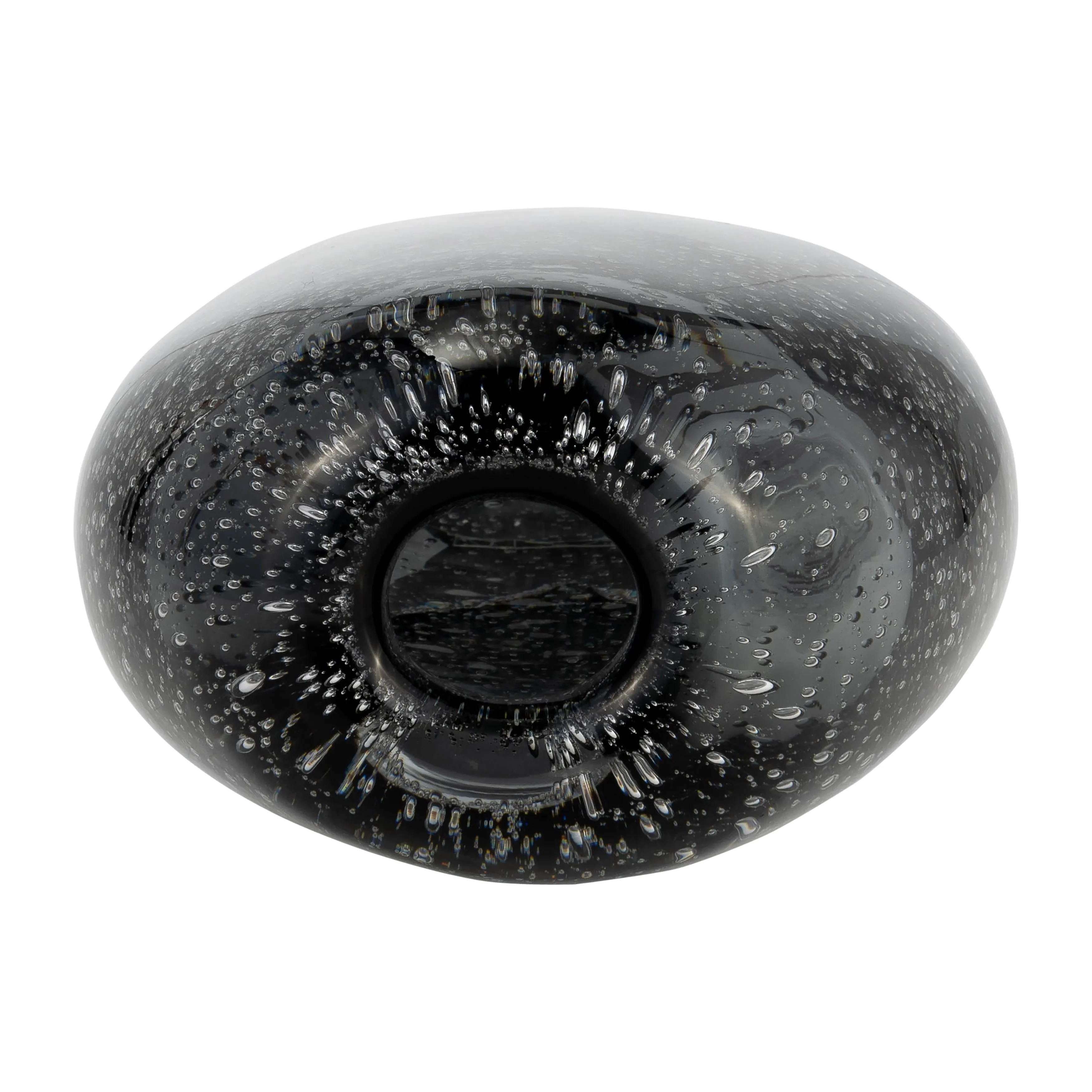 GLASS, 9"H ELLIPSE VASE, SMOKE
