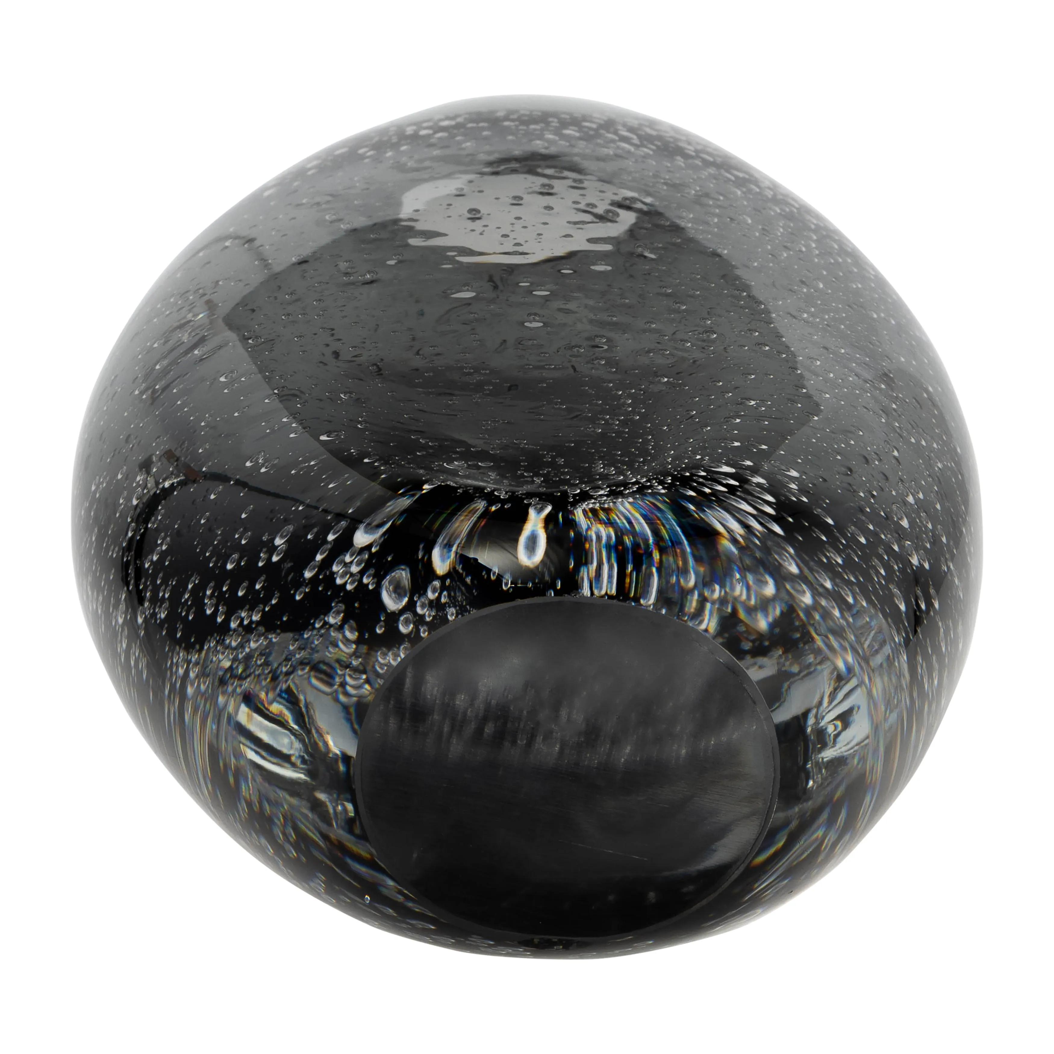 GLASS, 9"H ELLIPSE VASE, SMOKE