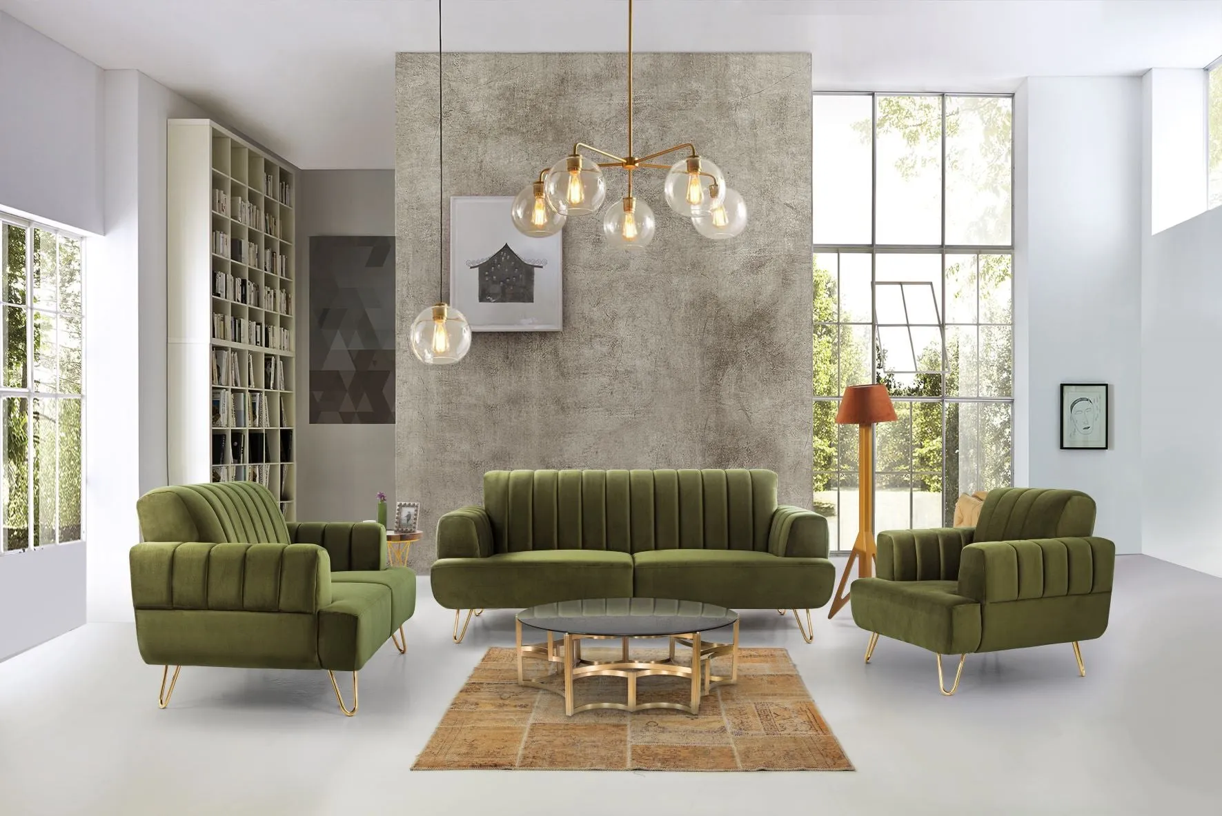 Hayward Green Loveseat (157cm)