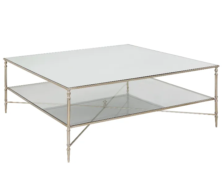 Henzler 126 W x 47 H x 126 D Square Coffee Table with Mirror Top