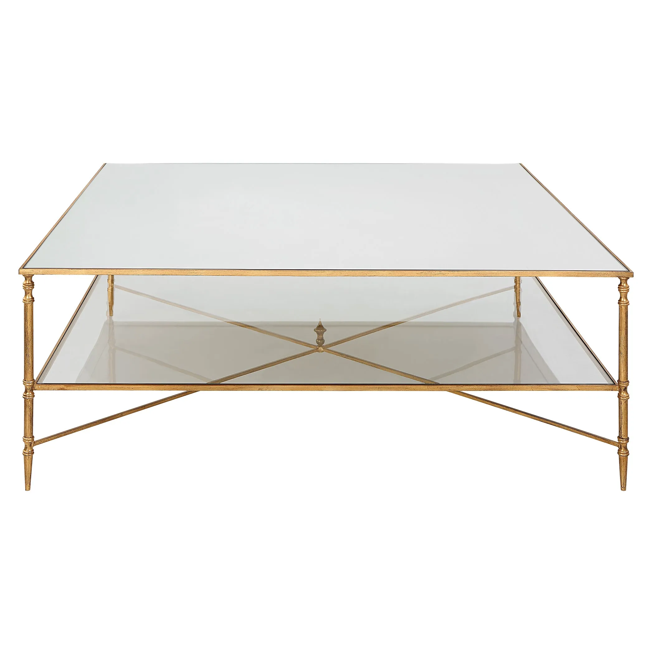 Henzler 126 W x 47 H x 126 D Square Coffee Table with Mirror Top