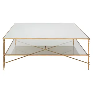 Henzler 126 W x 47 H x 126 D Square Coffee Table with Mirror Top