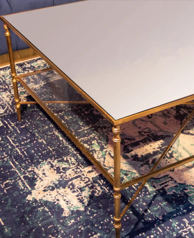 Henzler 126 W x 47 H x 126 D Square Coffee Table with Mirror Top