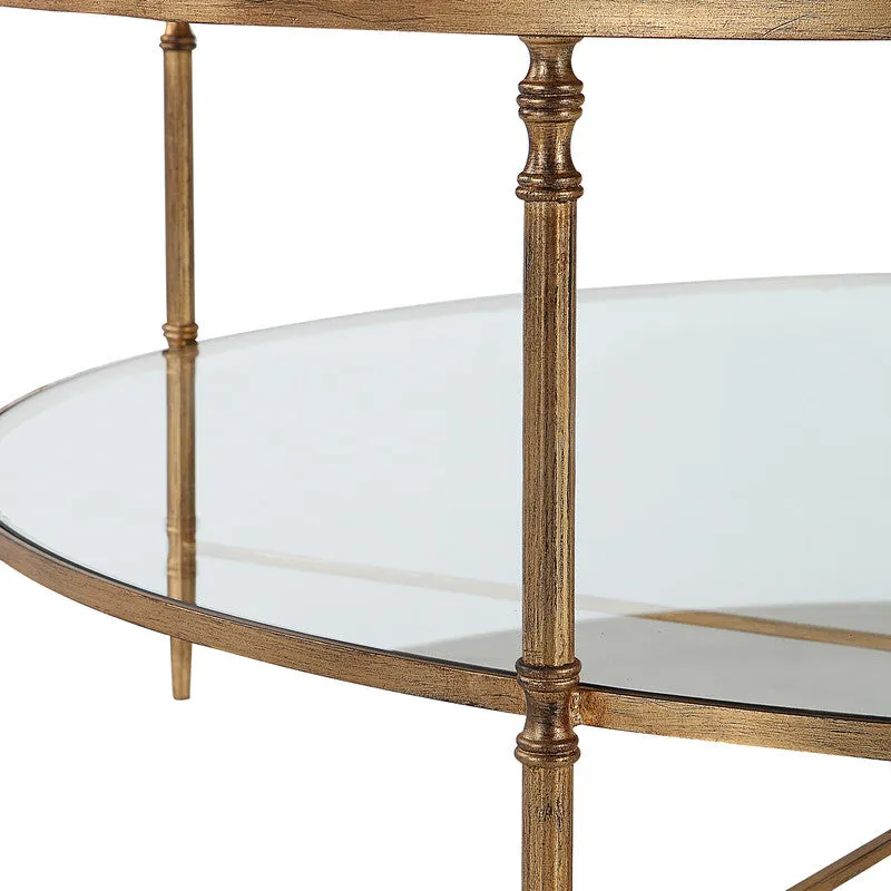 Henzler 126 W x 49 H x 126 D Black Round Coffee Table with Mirror Top