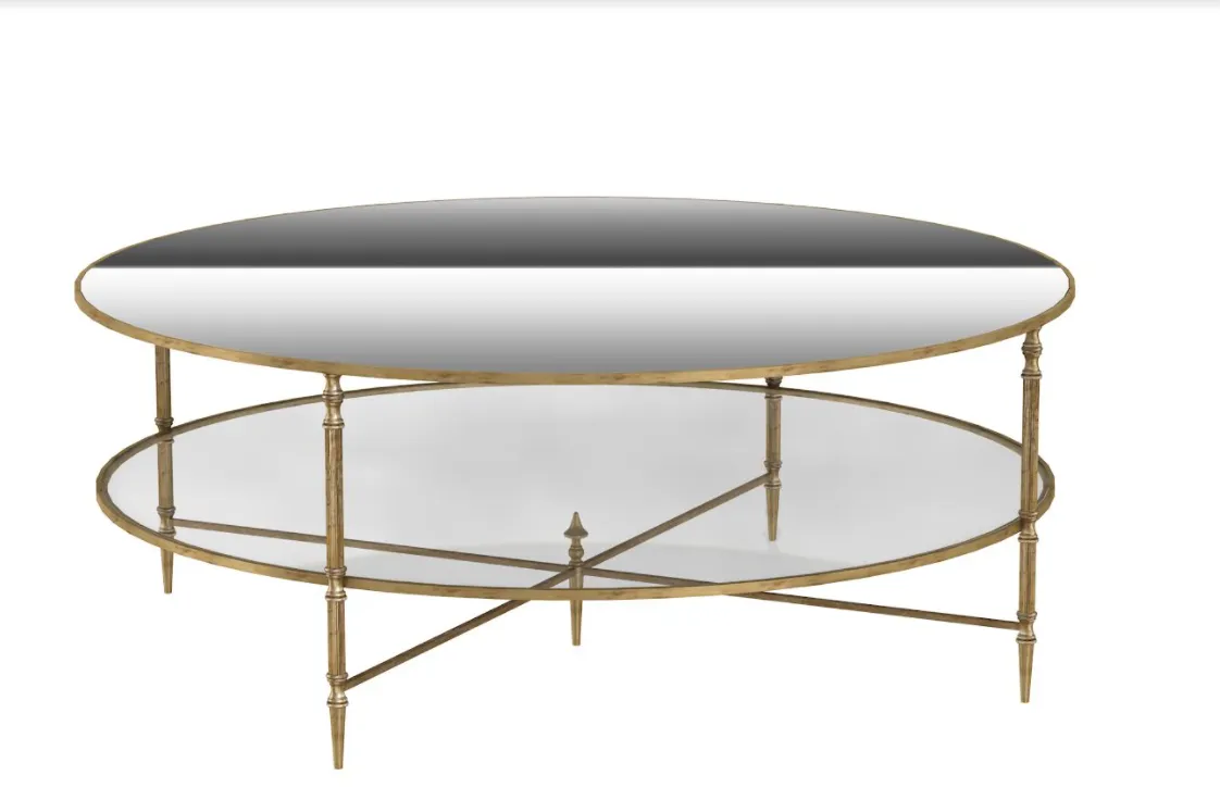 Henzler 126 W x 49 H x 126 D Black Round Coffee Table with Mirror Top