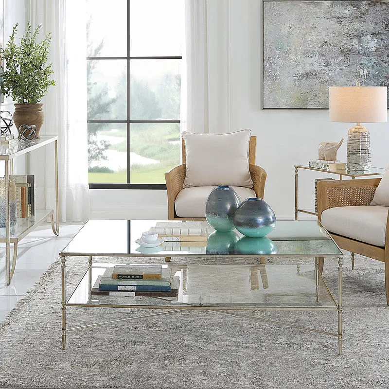 Henzler Rectangle Coffee Table with Mirror Top