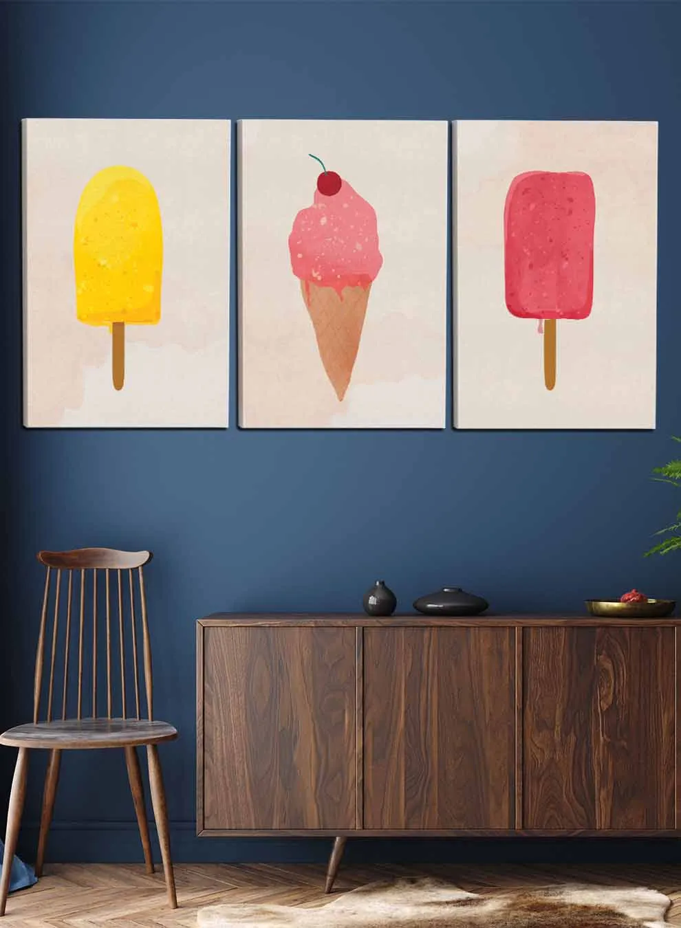 Ice Cream Paintings(set of 3)
