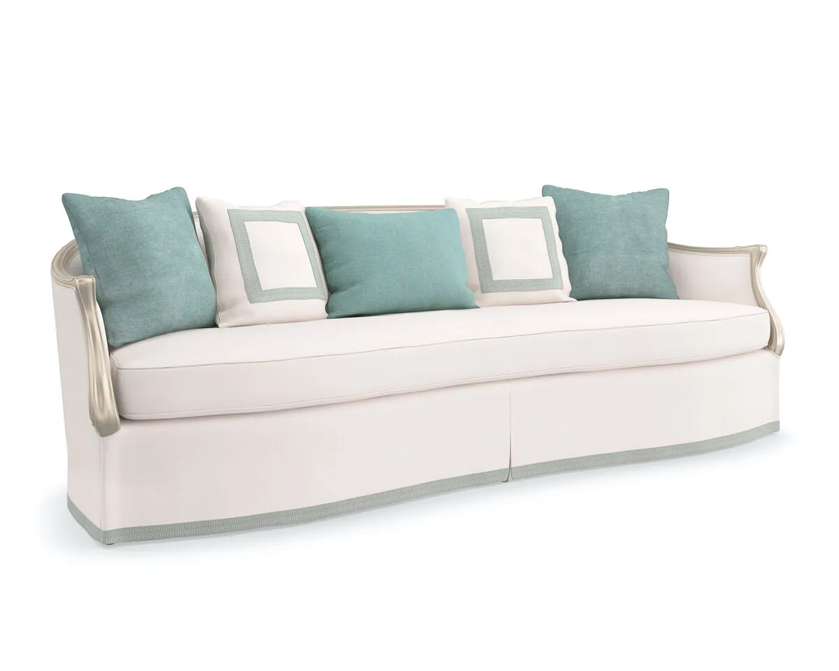 Intl-Classic Upholstery - Skirted Le Canape Sofa (Teal Version)