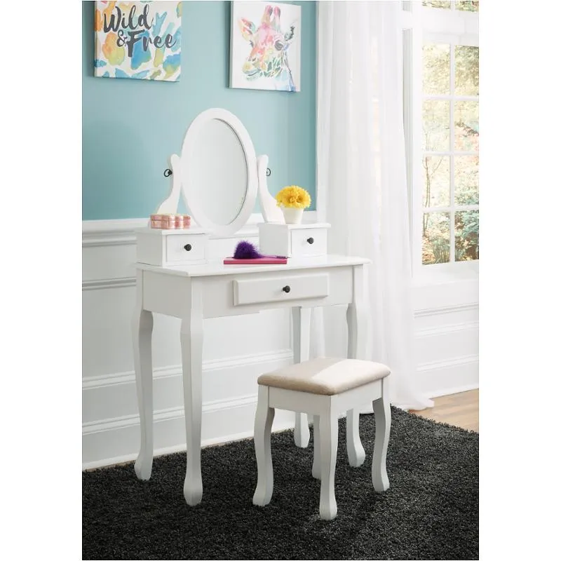 Kaslyn Vanity and Mirror with Stool
