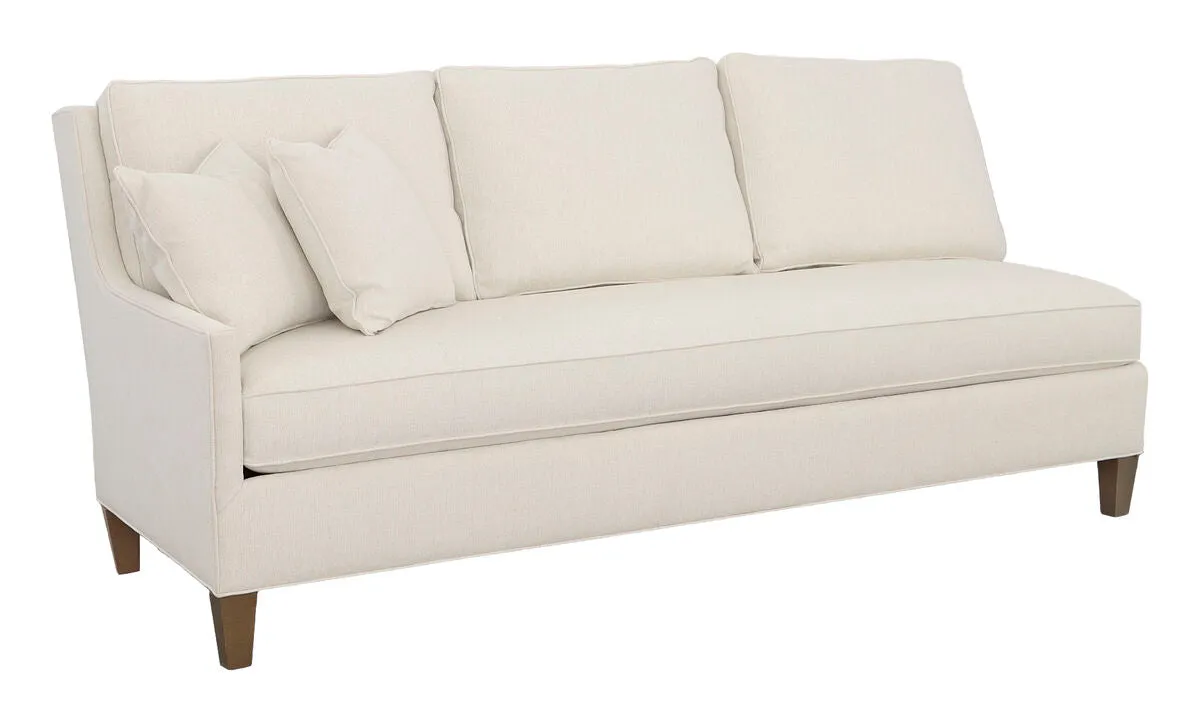 Kelly Left Arm Sofa with Tapered Leg