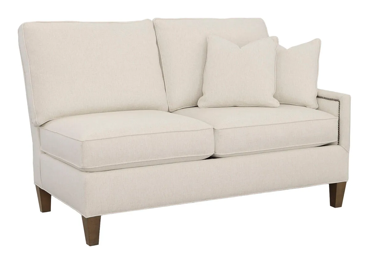 Kelly Right Arm Loveseat with Tapered Leg
