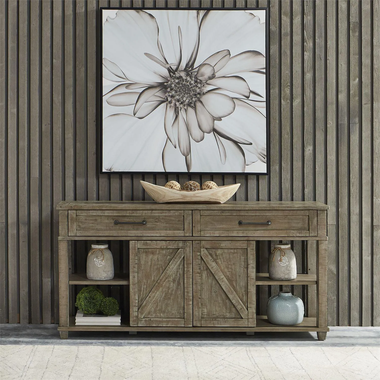 Liberty Parkland Falls Sofa Table in Weathered Taupe