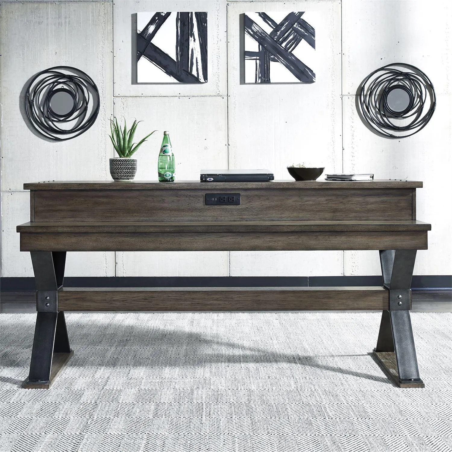 Liberty Sonoma Road Console Bar Table in Weathered Beaten Bark