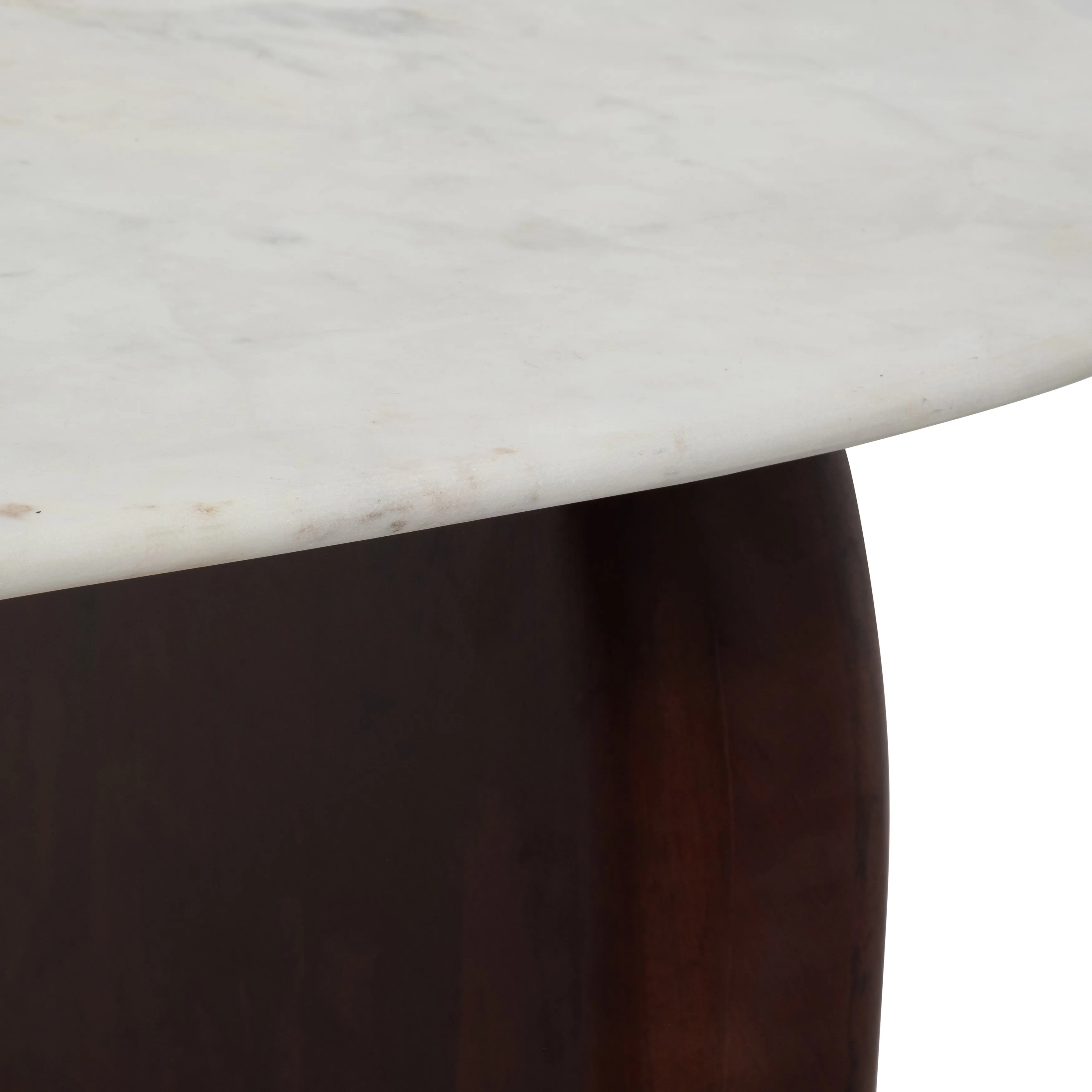 MARBLE/WOOD, 48"DX16"H COFFEE TBL, WLNT/WHT KD