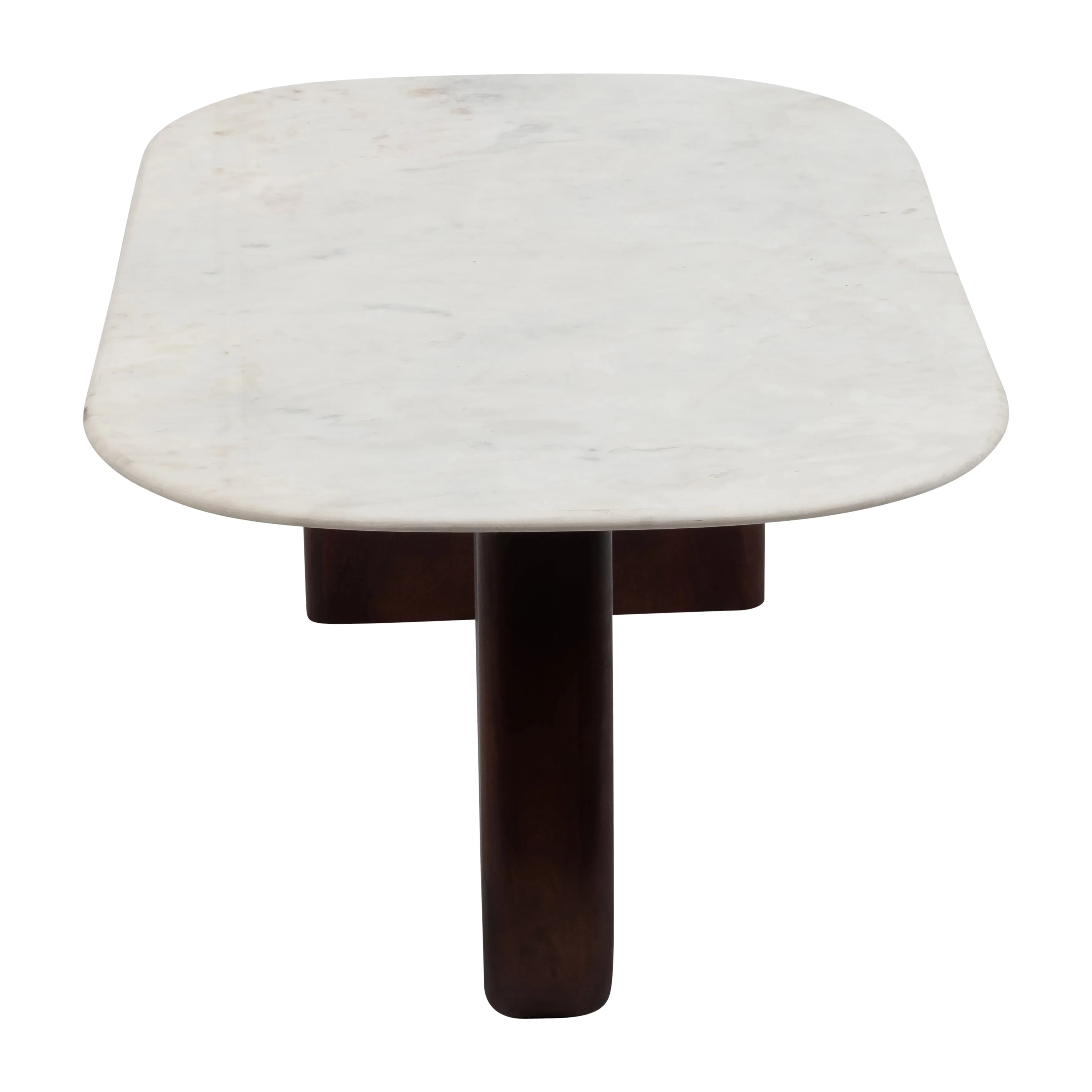 MARBLE/WOOD, 48"DX16"H COFFEE TBL, WLNT/WHT KD