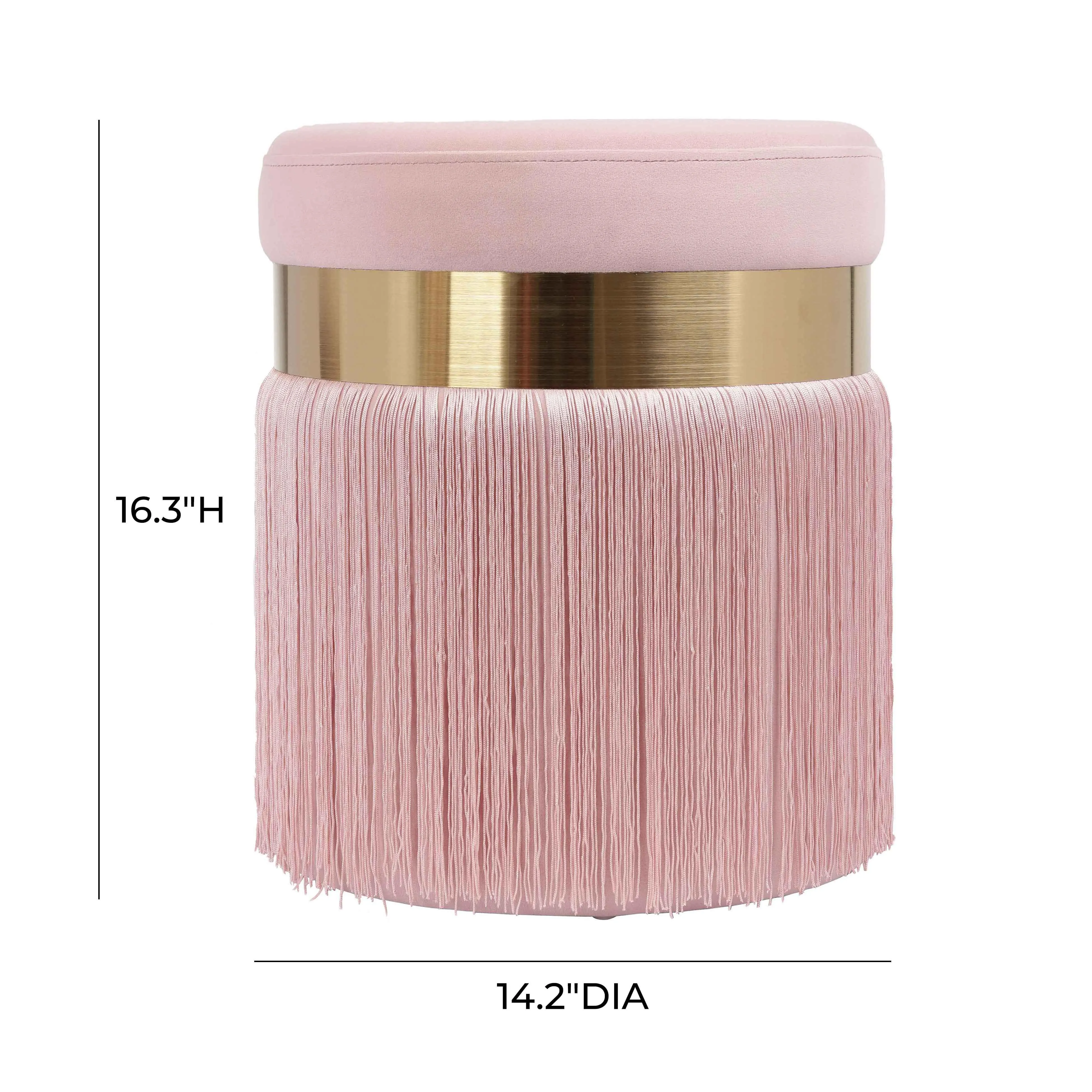 Melody Blush Tasseled Ottoman
