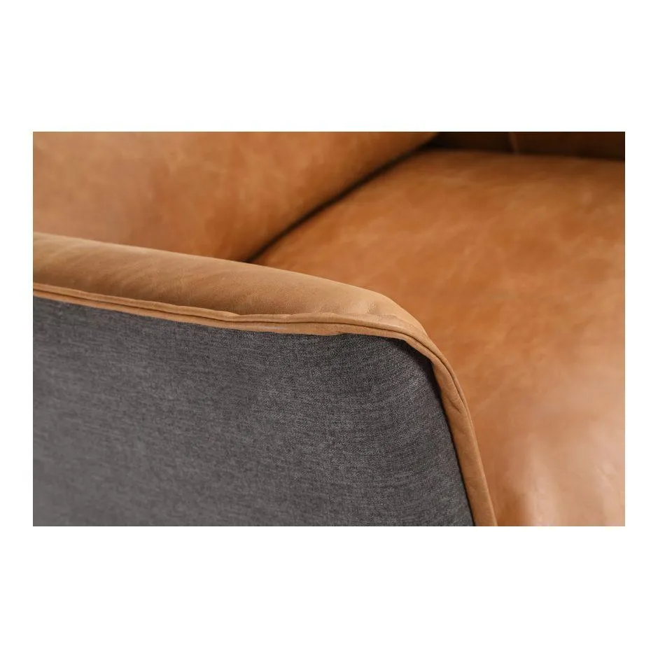 Messina Leather Arm Chair Cigare Tan Leather
